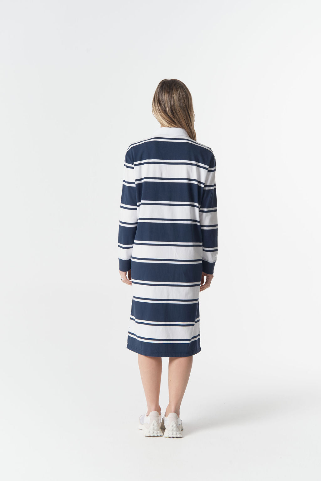 Cloth+Paper+Scissors The Go To Rugby Dress - Parisian Navy/White