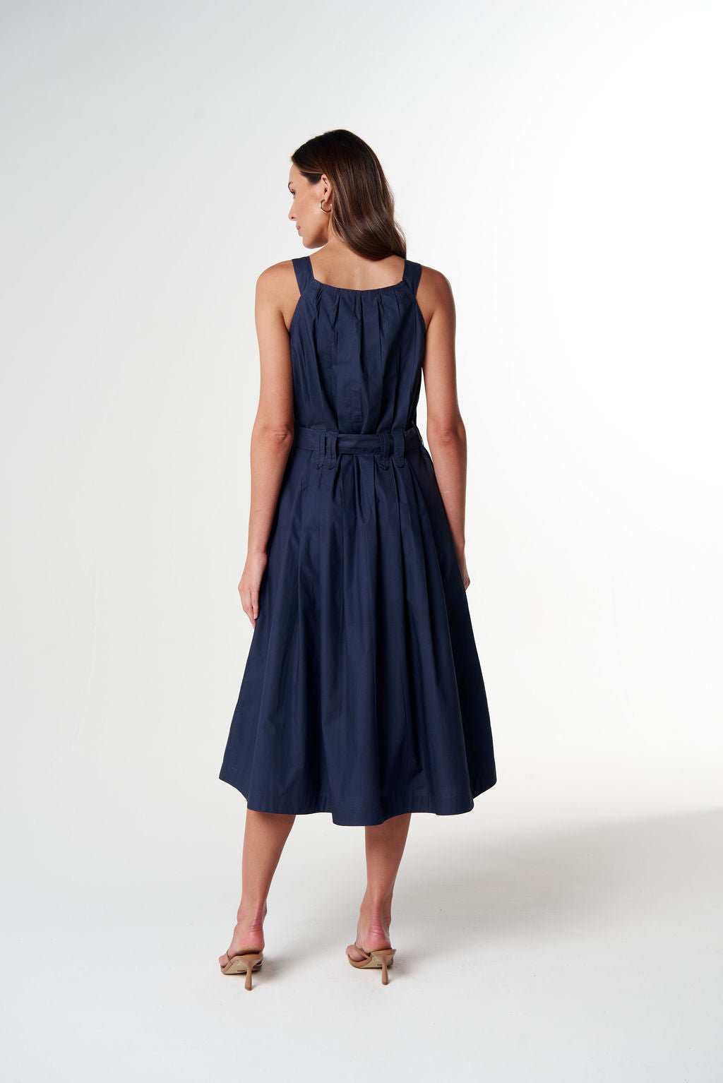 Cloth+Paper+Scissors Home Pleat Cotton Dress - Parisian Navy