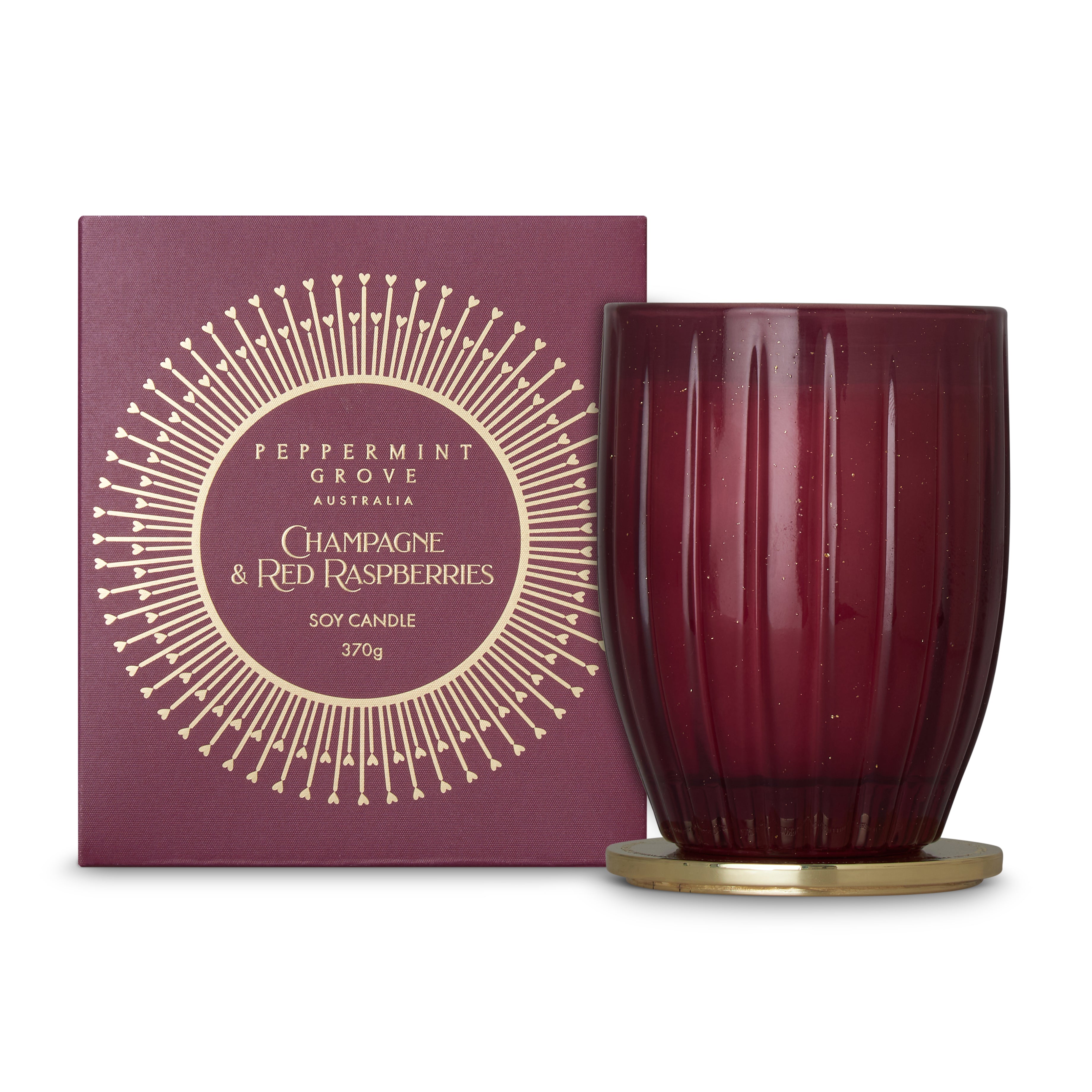Peppermint Grove Champagne & Red Raspberries Soy Candle 370g