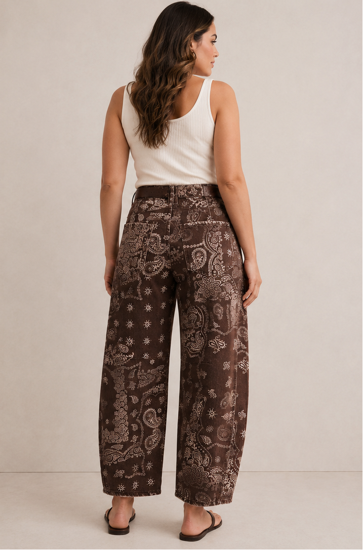 Smaibulun Bandana Barrel Jeans - Chocolate