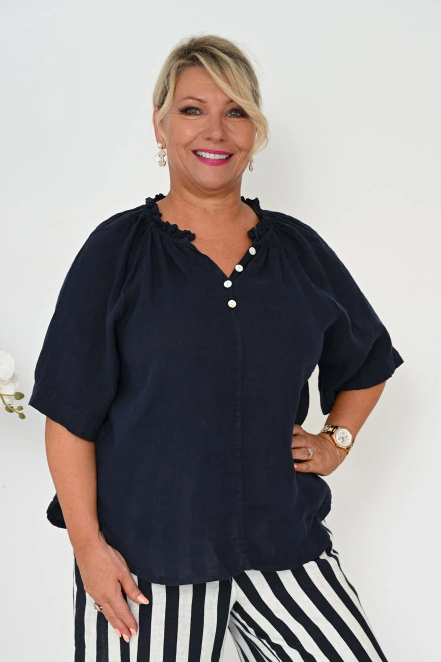 Donna Donna Maxine Top - Navy