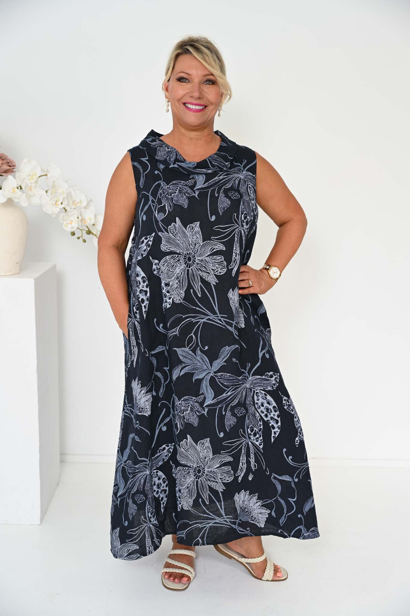 Donna Donna Rani Dress - Navy