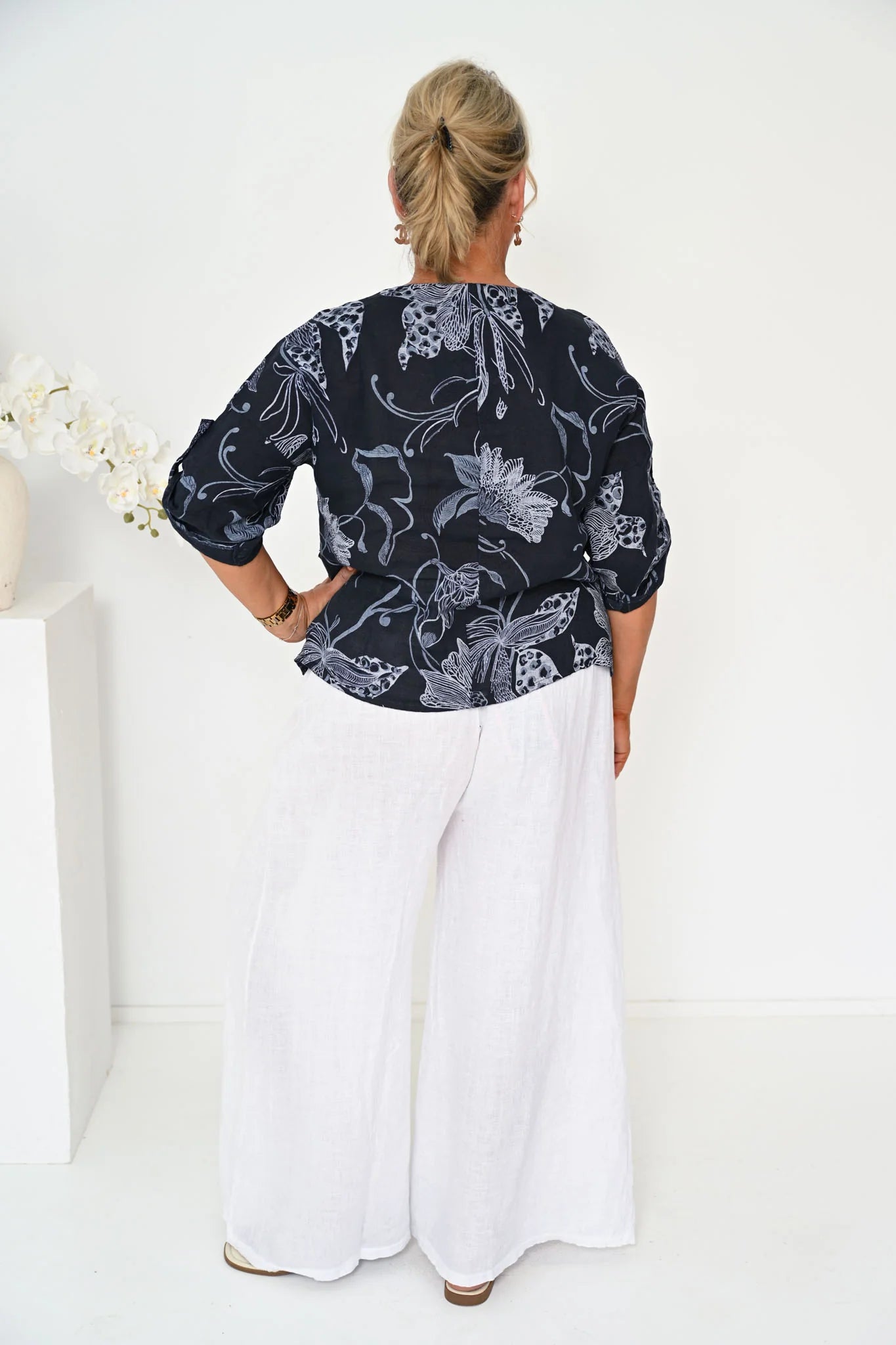 Donna Donna Rani Top - Navy