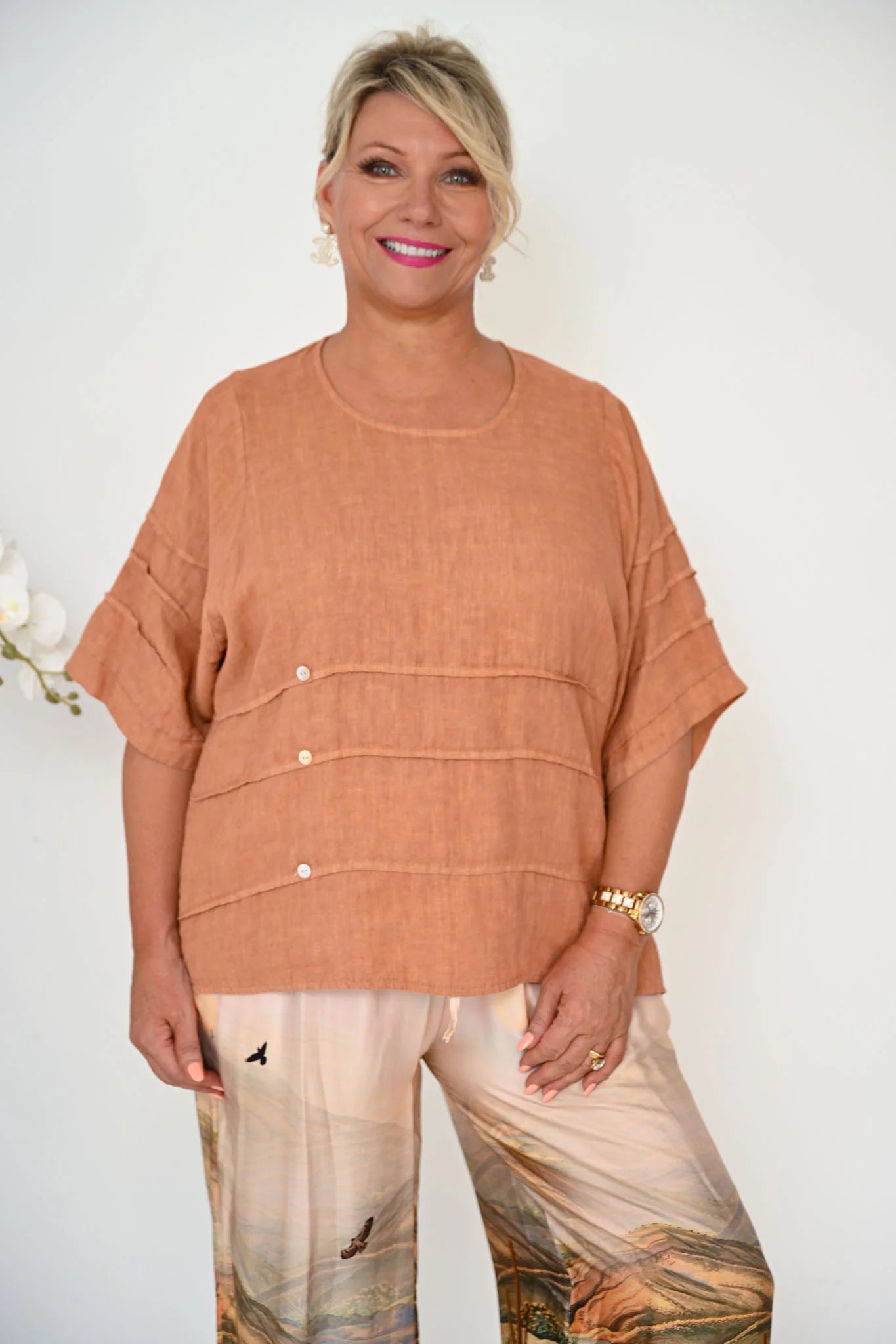 Donna Donna Verte Top - Cinnamon