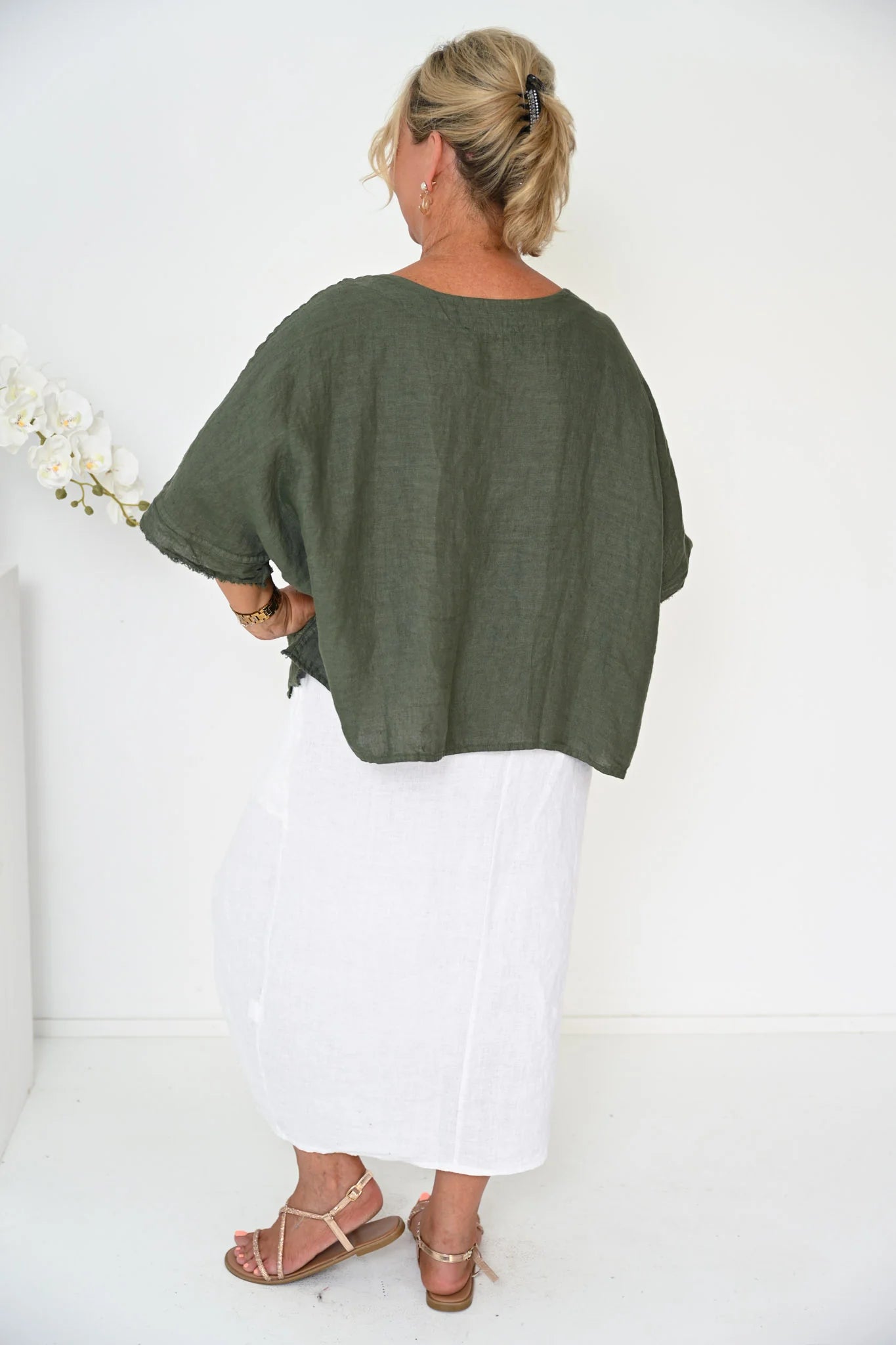 Donna Donna Negroni Top - Khaki