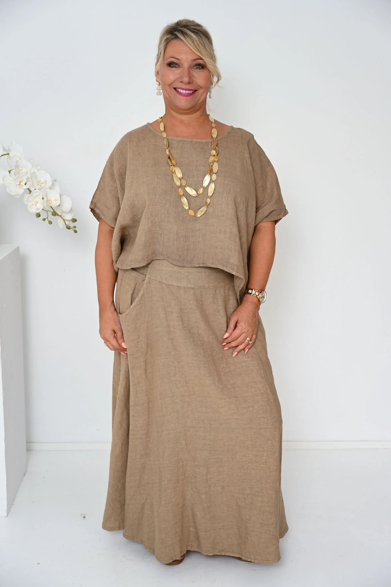 Donna Donna Verde Skirt - Camel