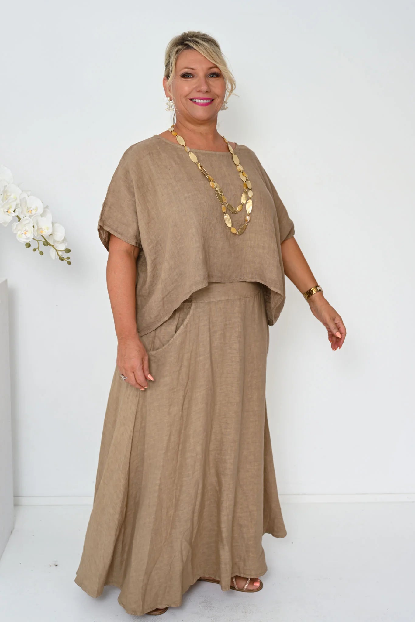 Donna Donna Verde Skirt - Camel