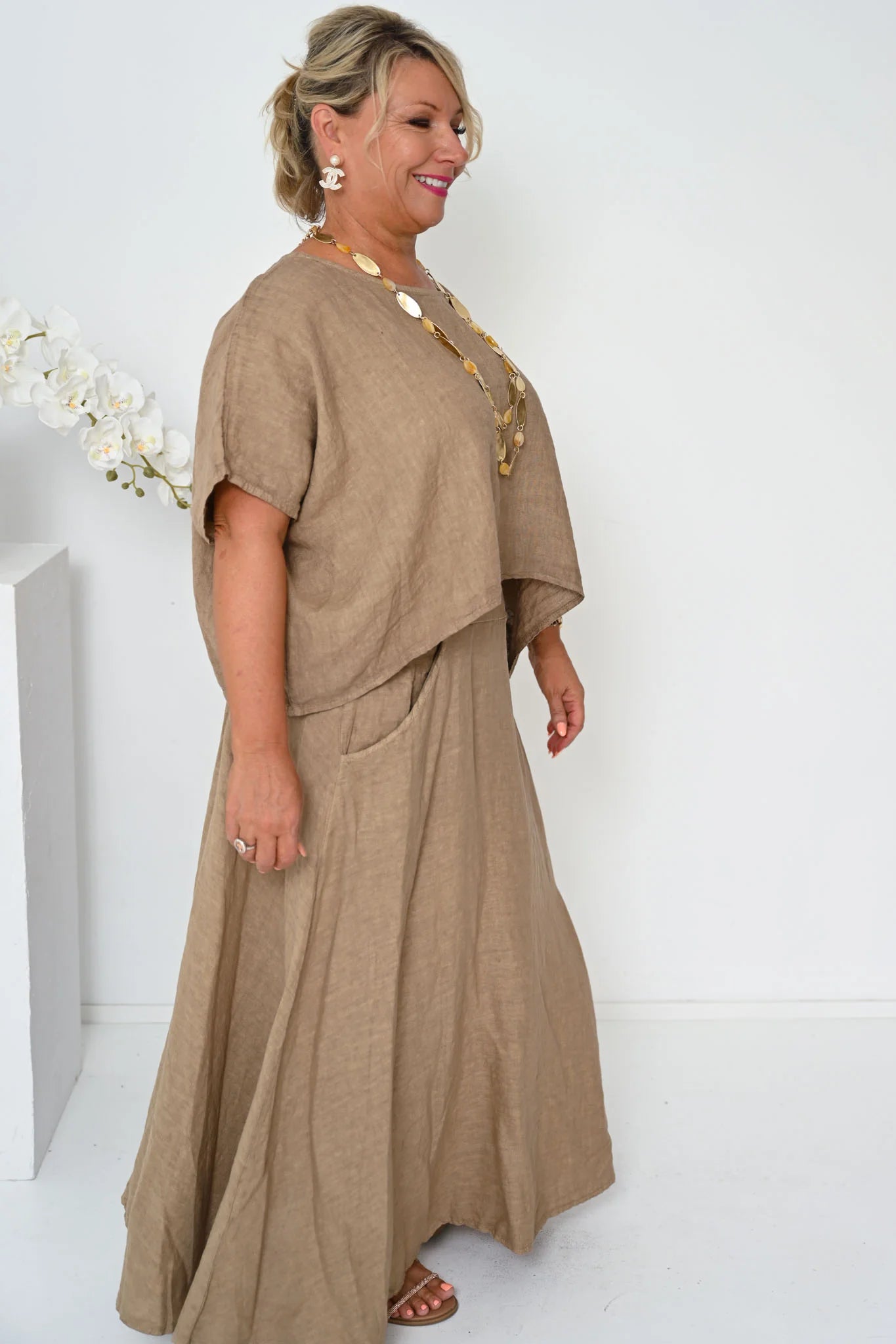 Donna Donna Verde Skirt - Camel