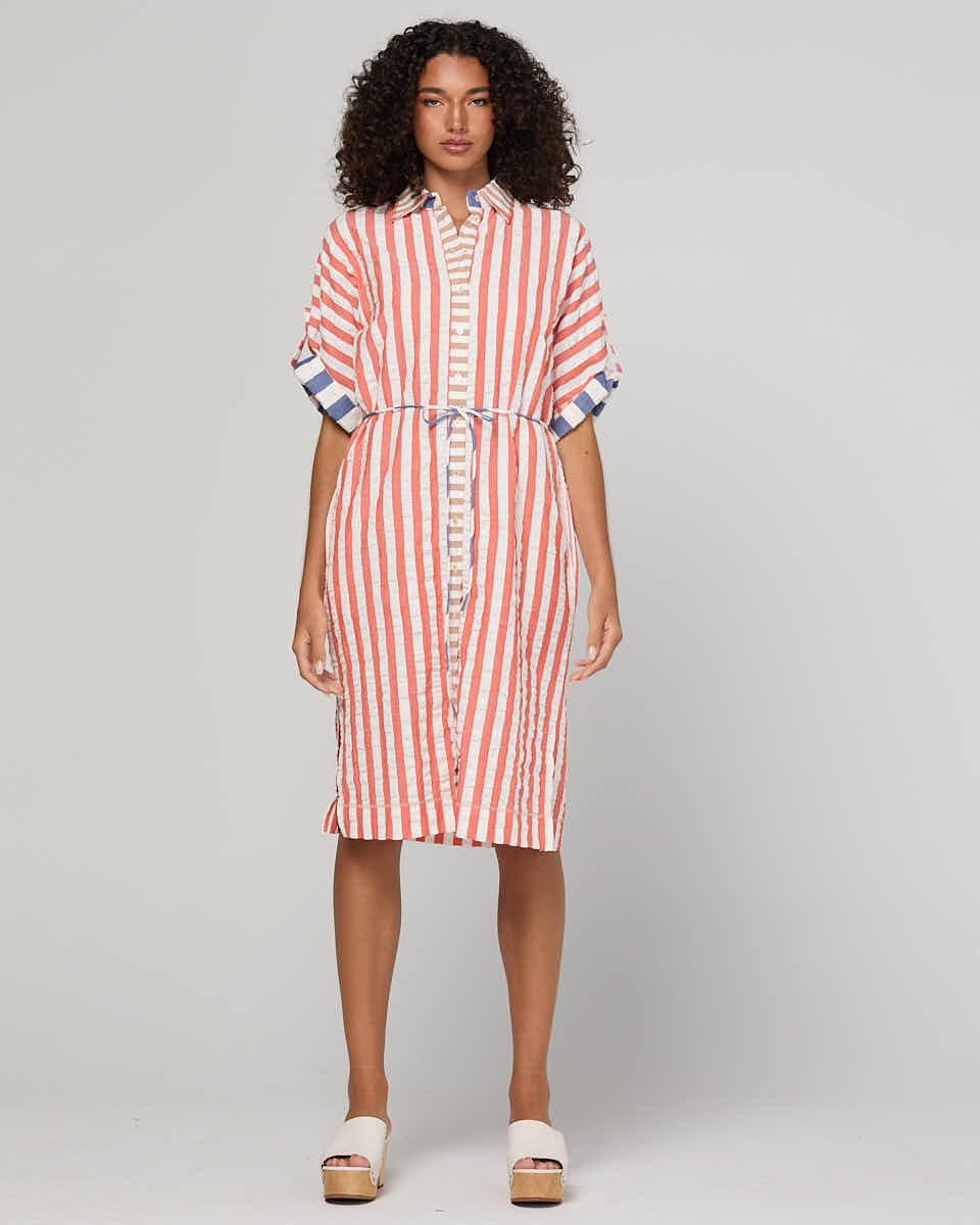 Boom Shankar Maui Shirt Dress - Watermelon Stripe