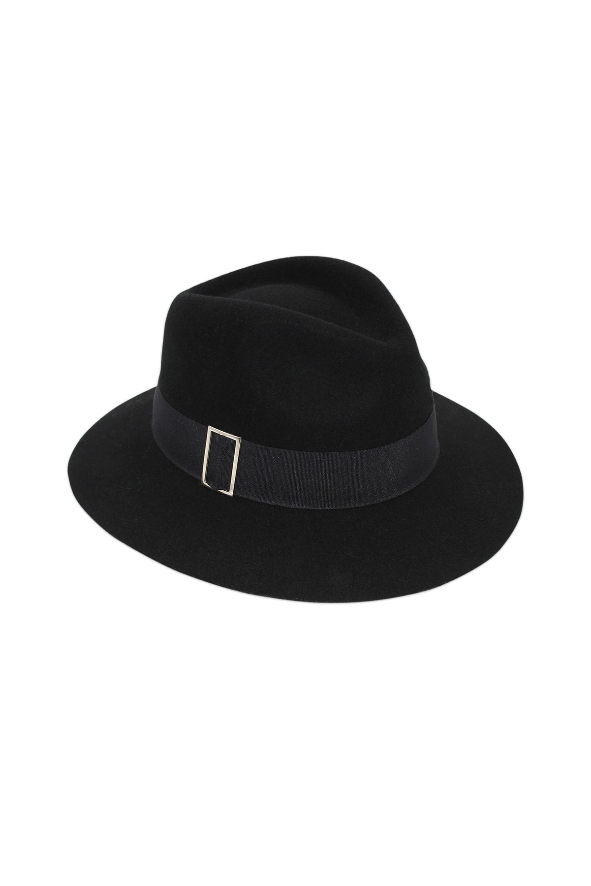 MORGAN & TAYLOR HARPER WOOL FEDORA - BLACK