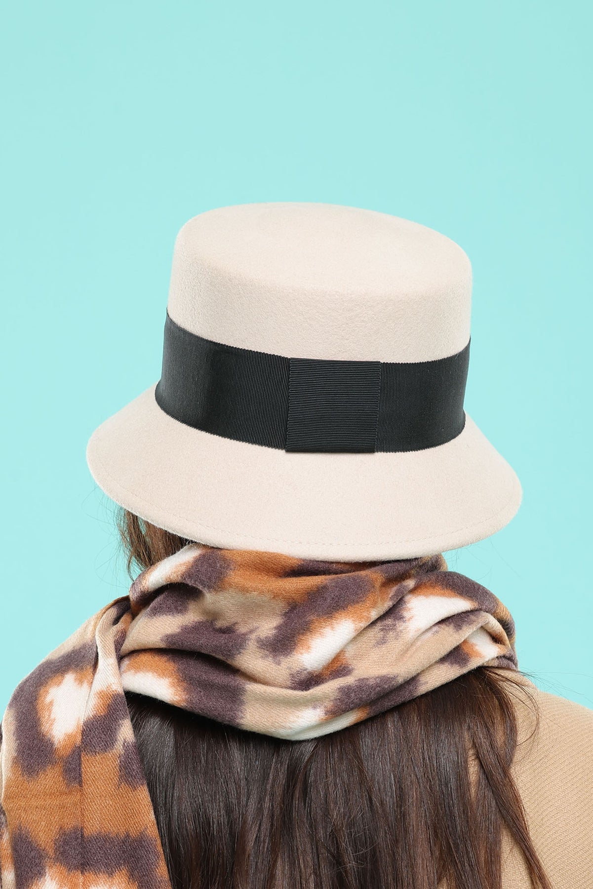 MORGAN & TAYLOR DARCY WOOL HAT - BEIGE/BLACK