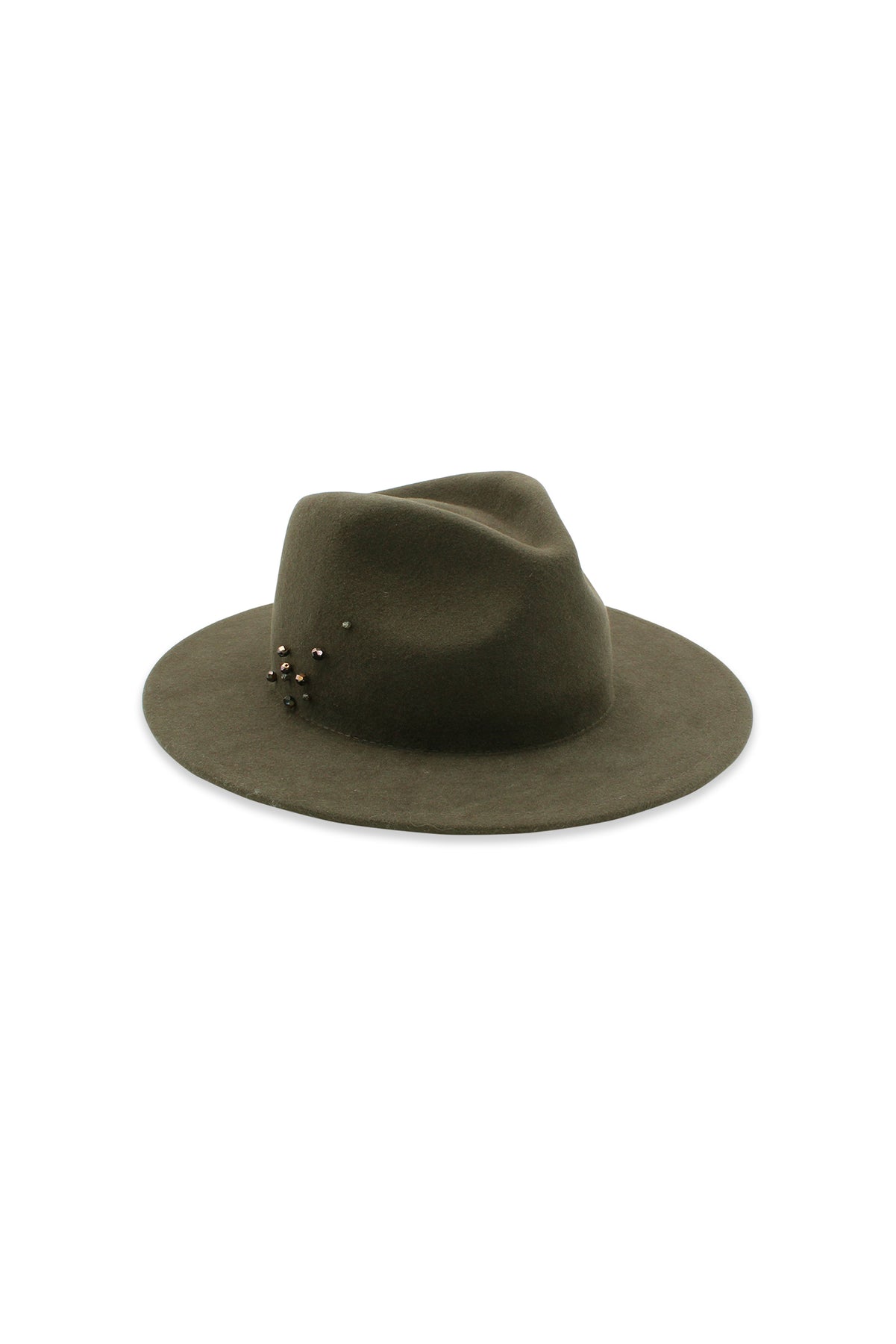 MORGAN & TAYLOR PETRA WOOL FEDORA - KHAKI GREEN
