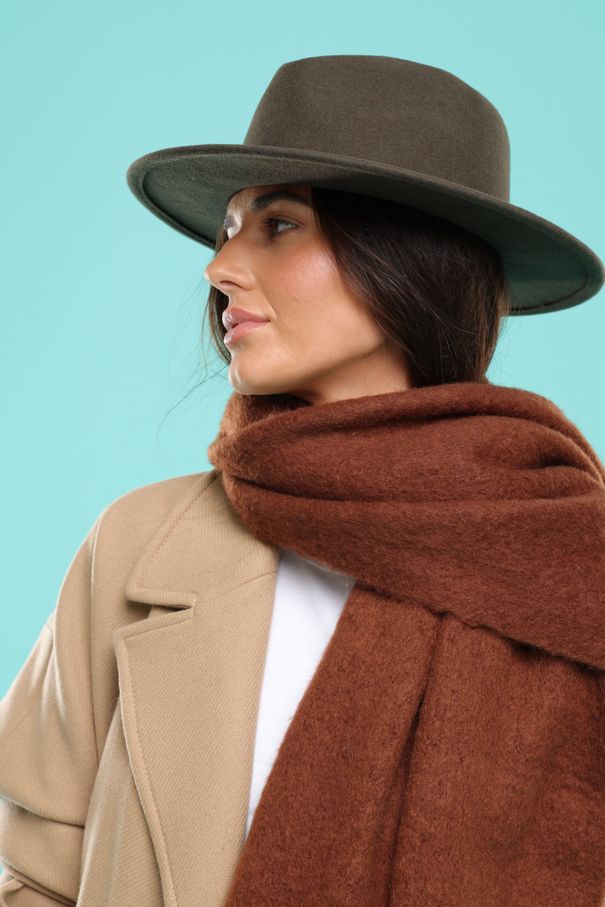 MORGAN & TAYLOR PETRA WOOL FEDORA - KHAKI GREEN