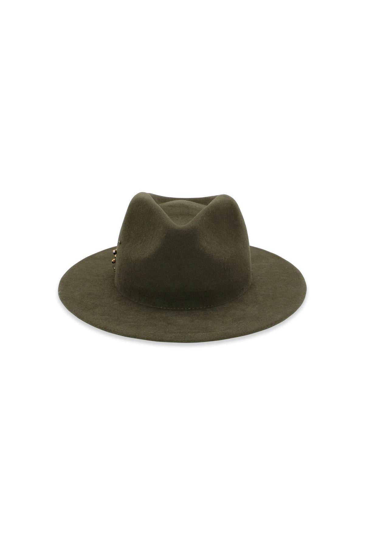 MORGAN & TAYLOR PETRA WOOL FEDORA - KHAKI GREEN