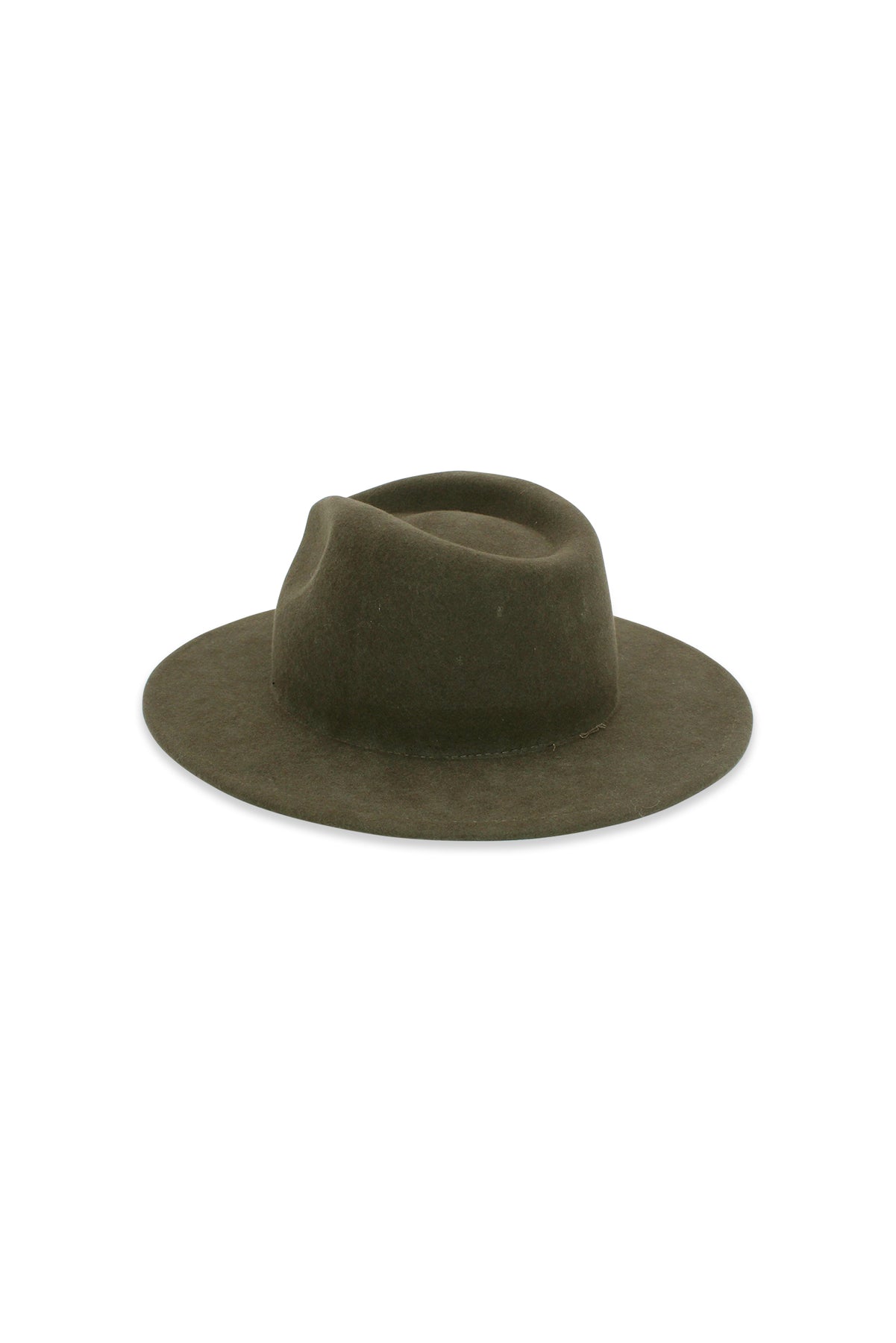 MORGAN & TAYLOR PETRA WOOL FEDORA - KHAKI GREEN