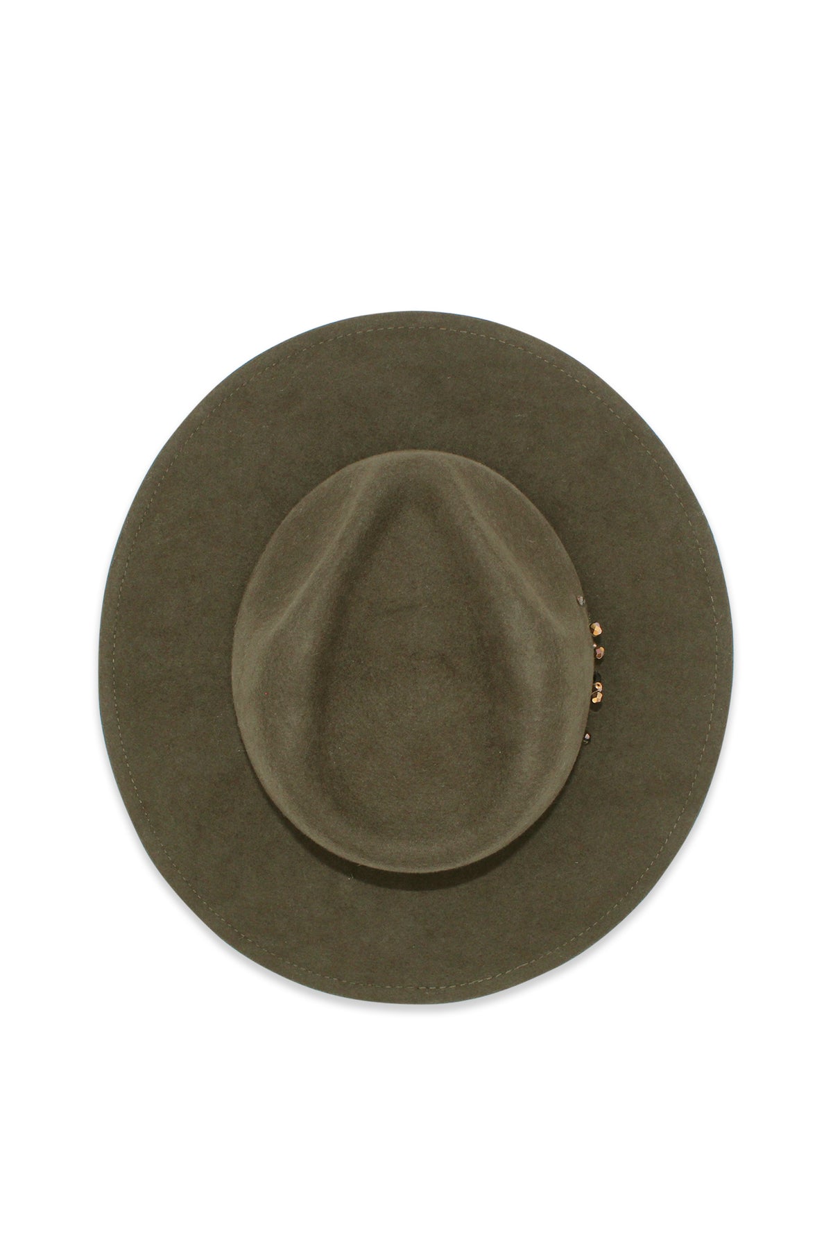 MORGAN & TAYLOR PETRA WOOL FEDORA - KHAKI GREEN