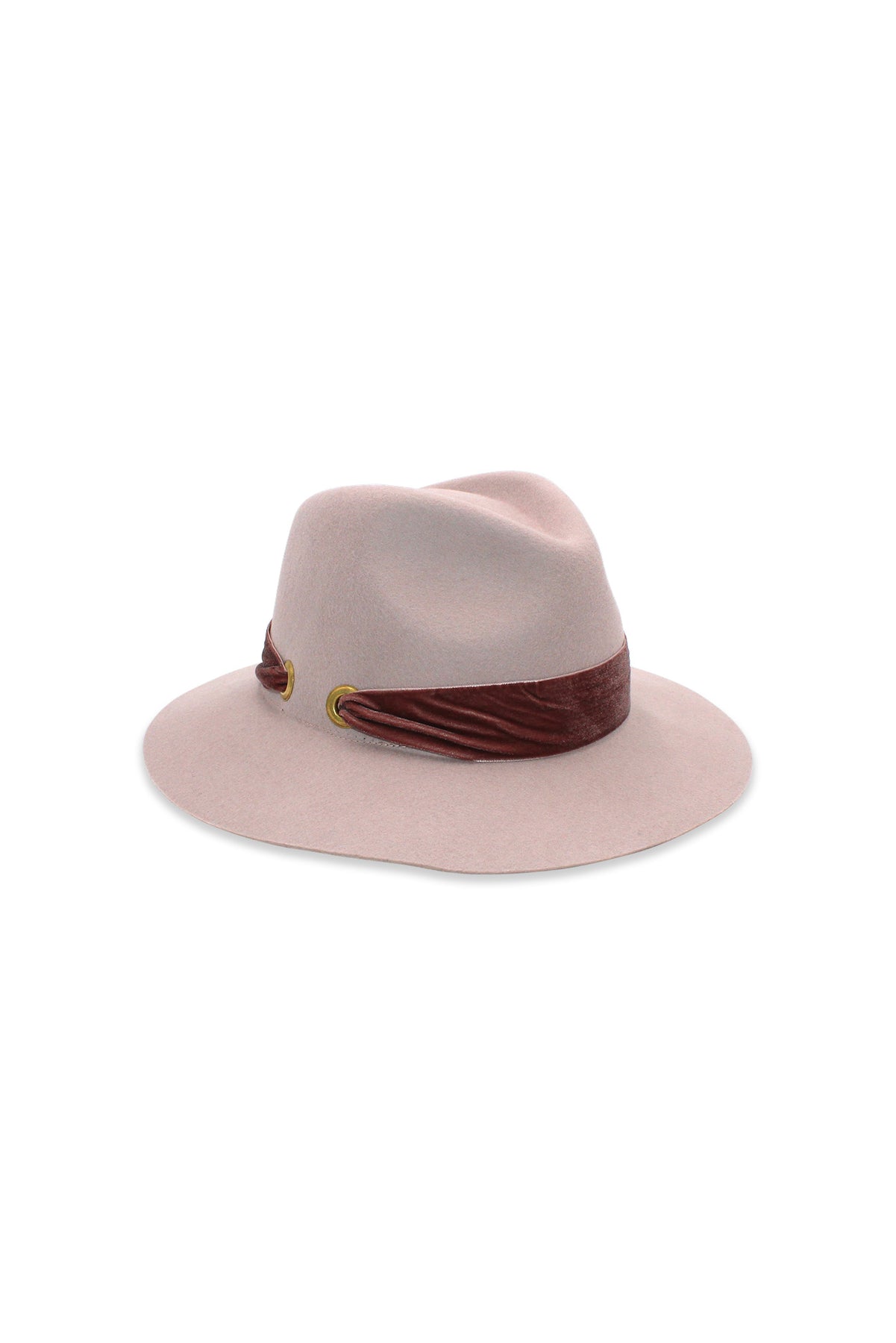 MORGAN & TAYLOR EMERY WOOL FEDORA - ROSE DUST PINK