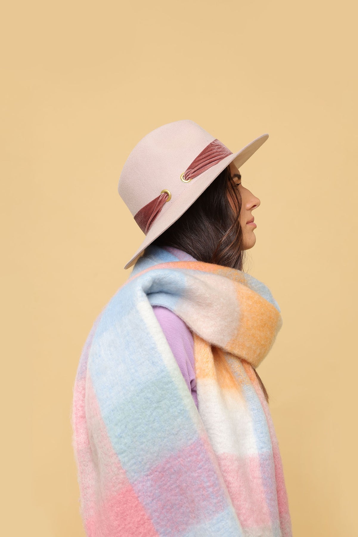 MORGAN & TAYLOR EMERY WOOL FEDORA - ROSE DUST PINK