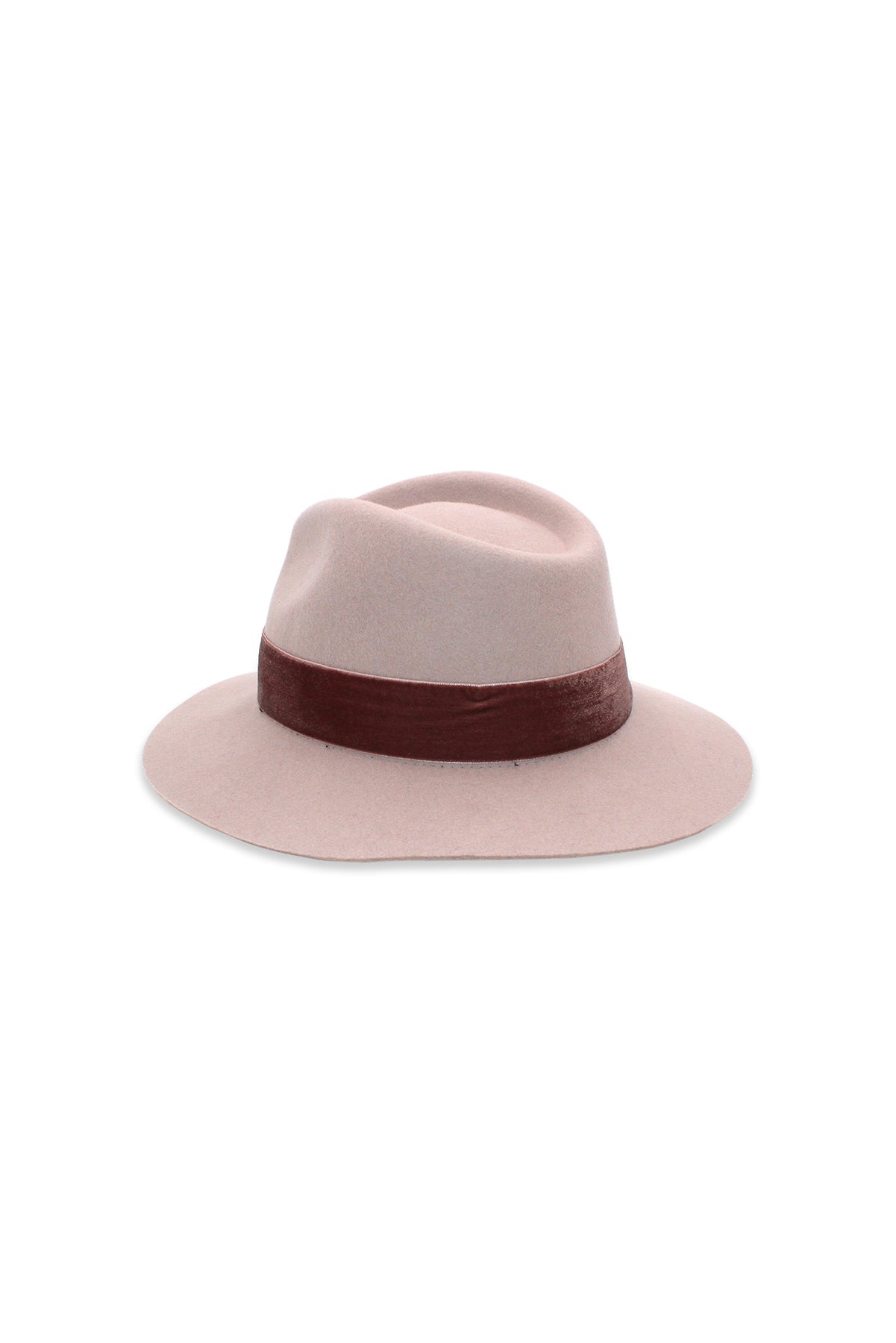 MORGAN & TAYLOR EMERY WOOL FEDORA - ROSE DUST PINK