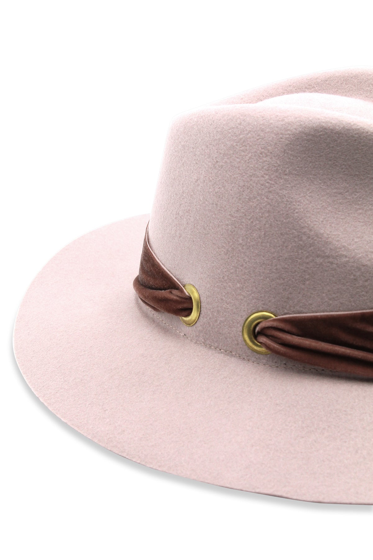MORGAN & TAYLOR EMERY WOOL FEDORA - ROSE DUST PINK