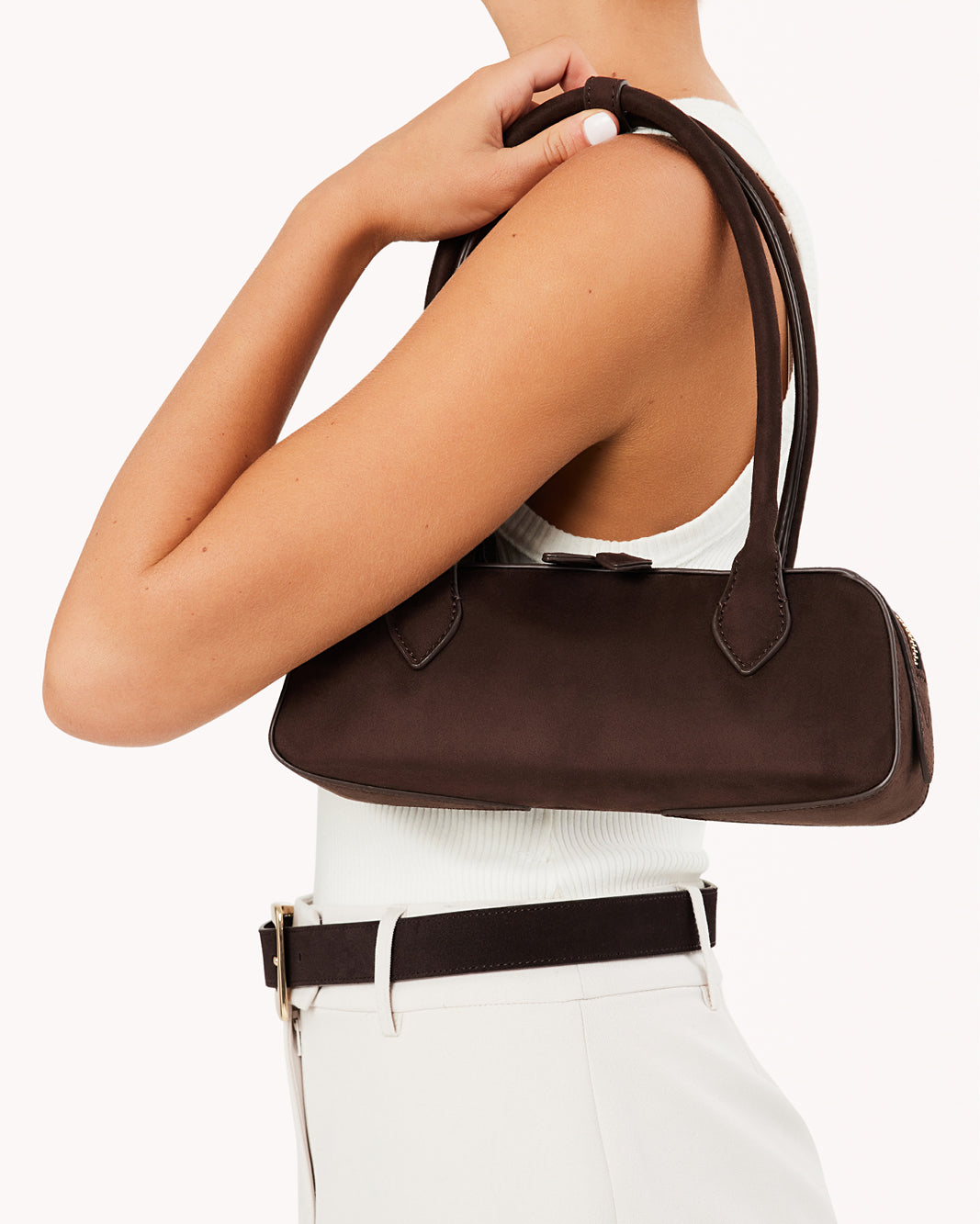Billini GIA Shoulder Bag - Dark Cacao Suede