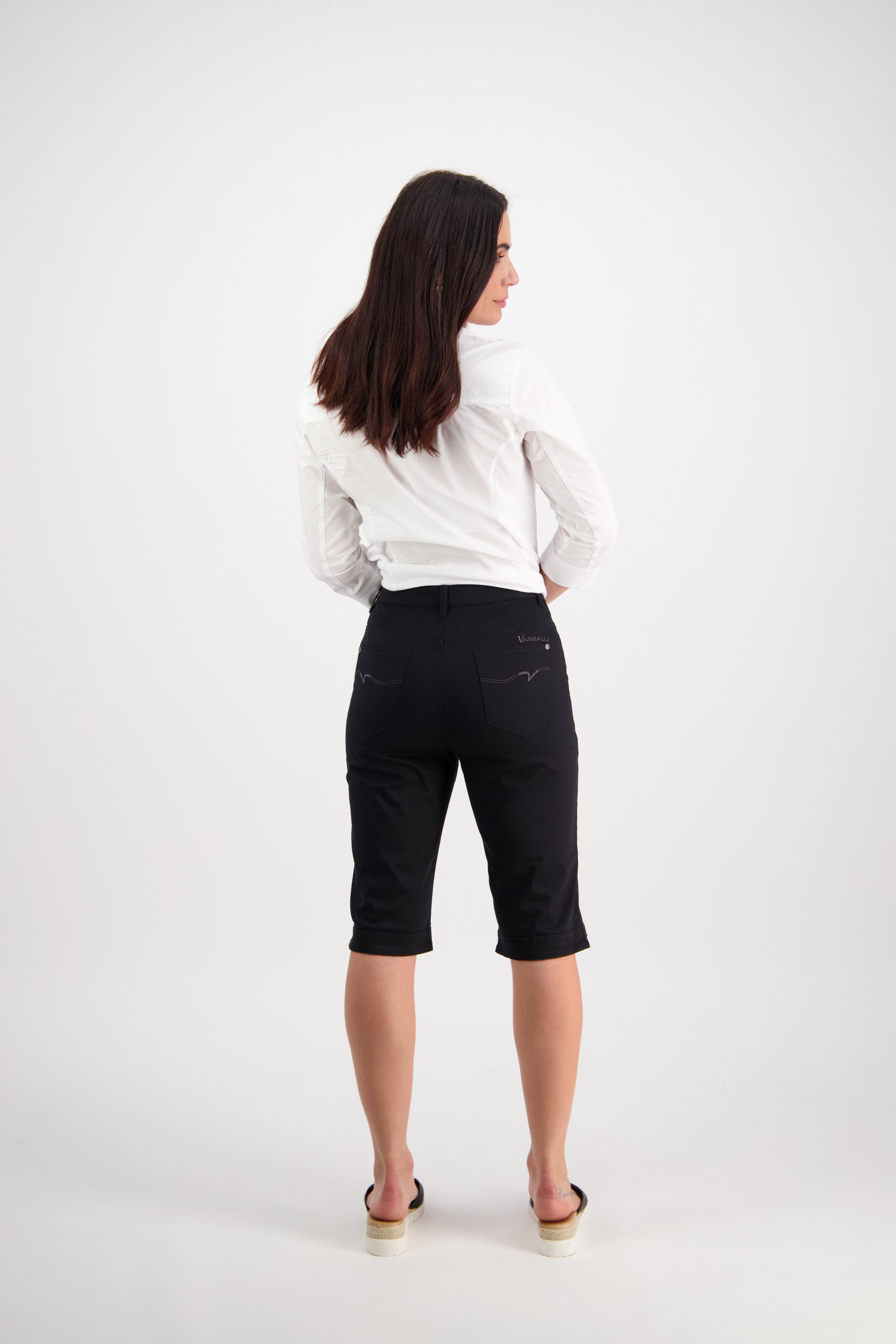 Vassalli Plain Straight Leg Short - Black