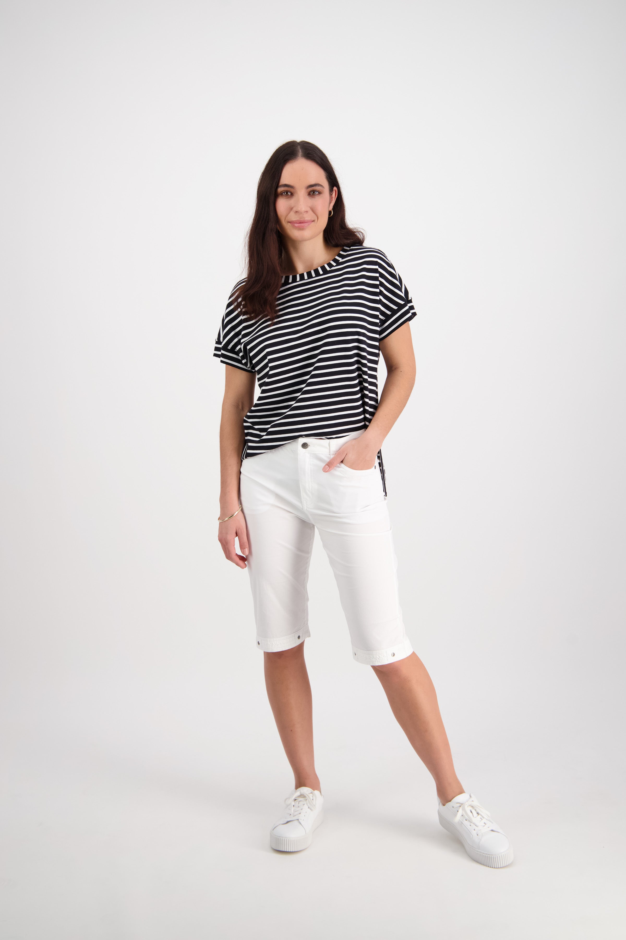 Vassalli Plain Straight Leg Short - White