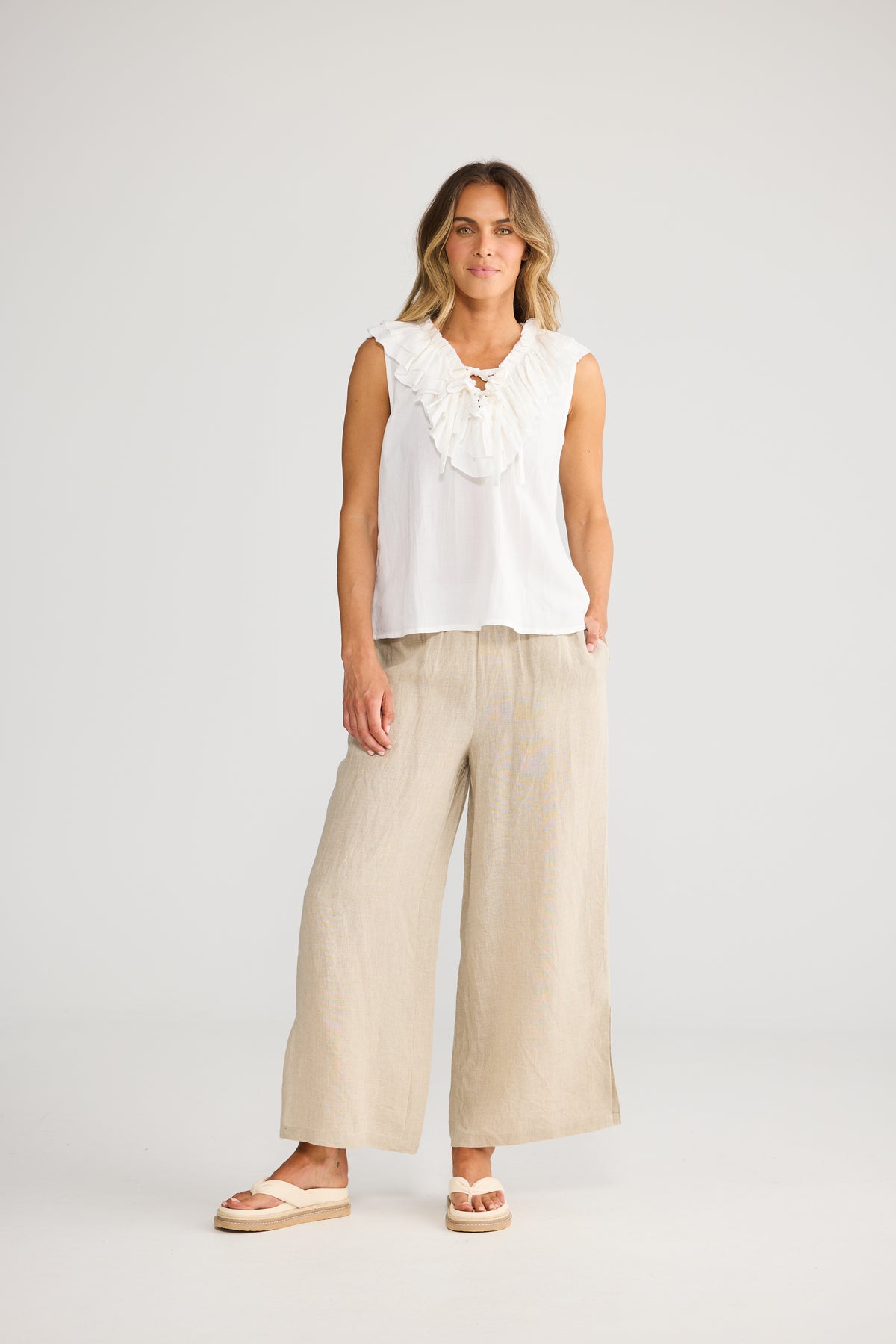 Holiday Elba Frill Top - White