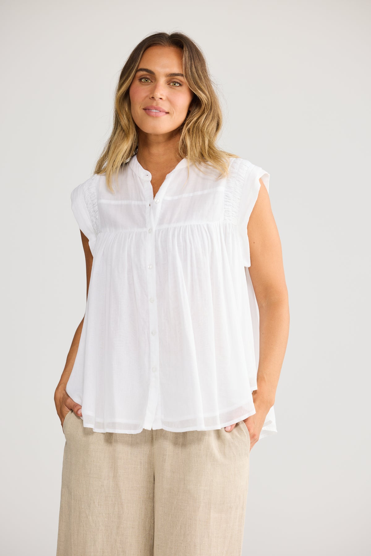 Holiday Clementine Top - White