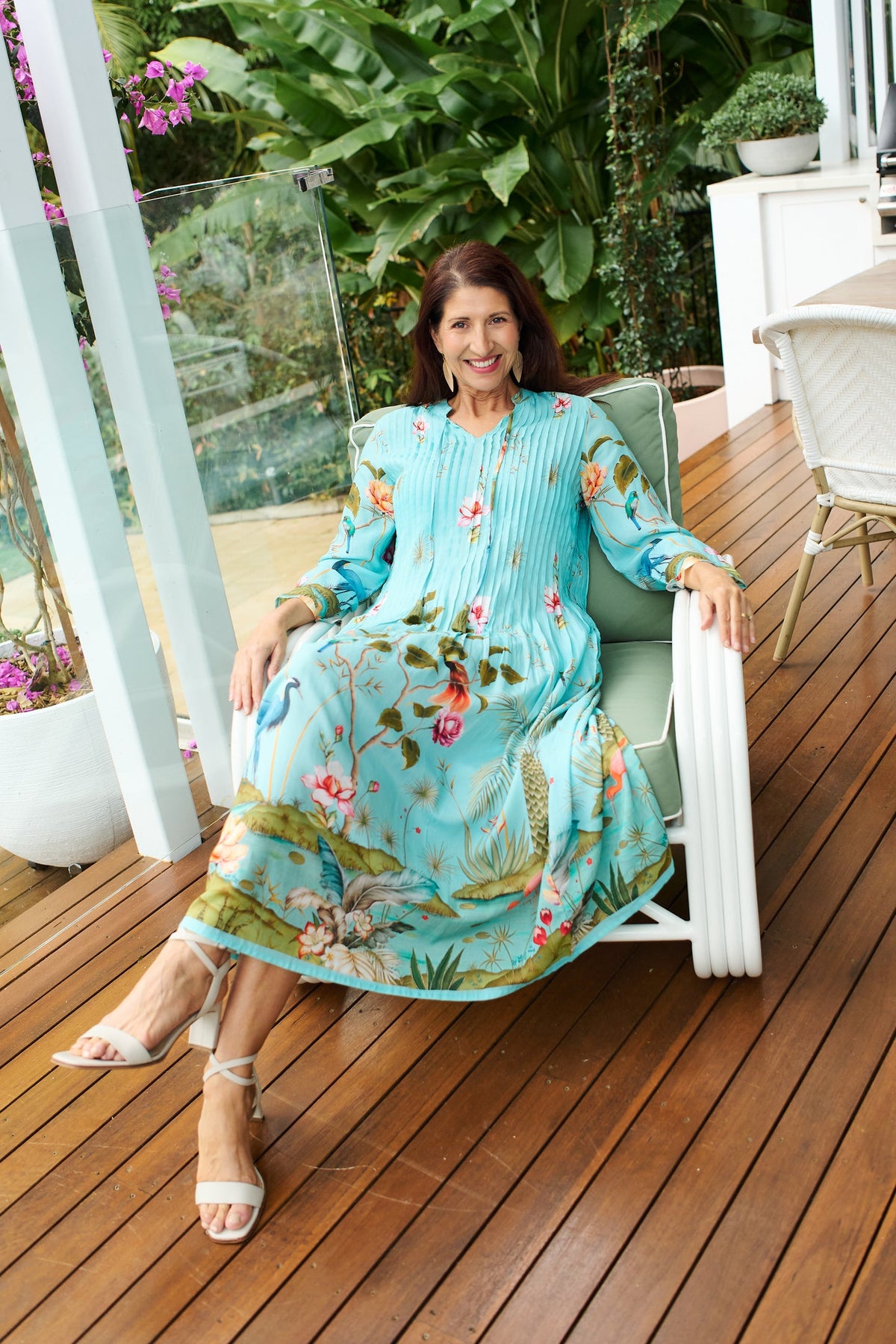 Alexander Santorini Jardin Birds Dress