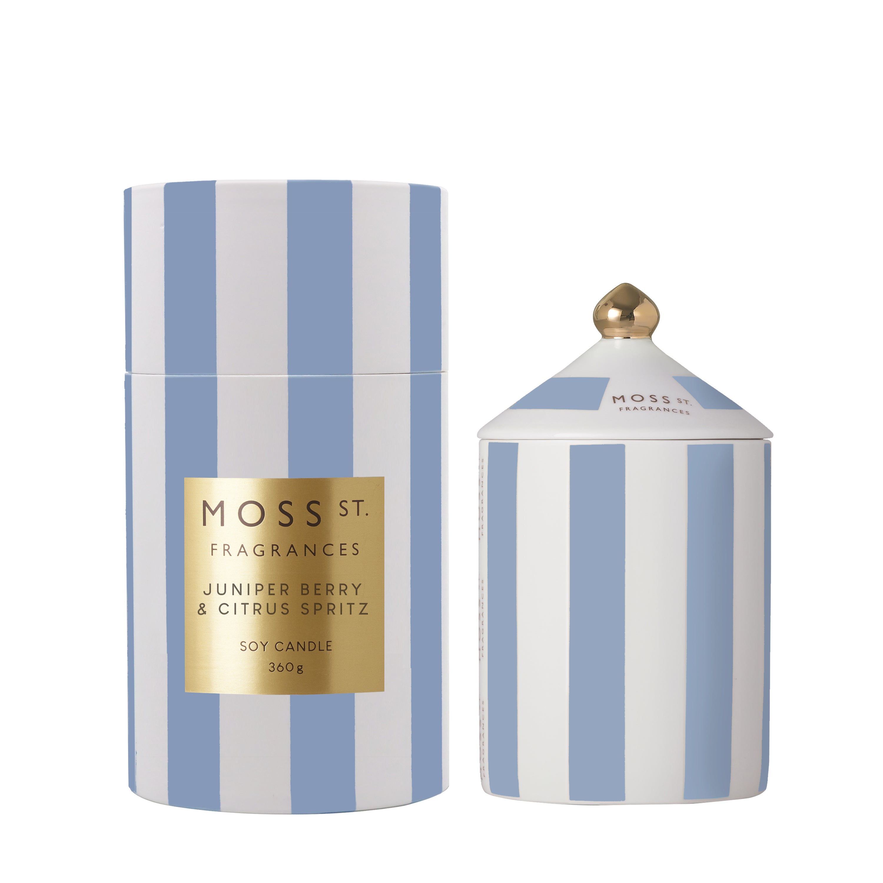 Moss St Juniper Berry & Citrus Spritz Ceramic Large Candle 360g