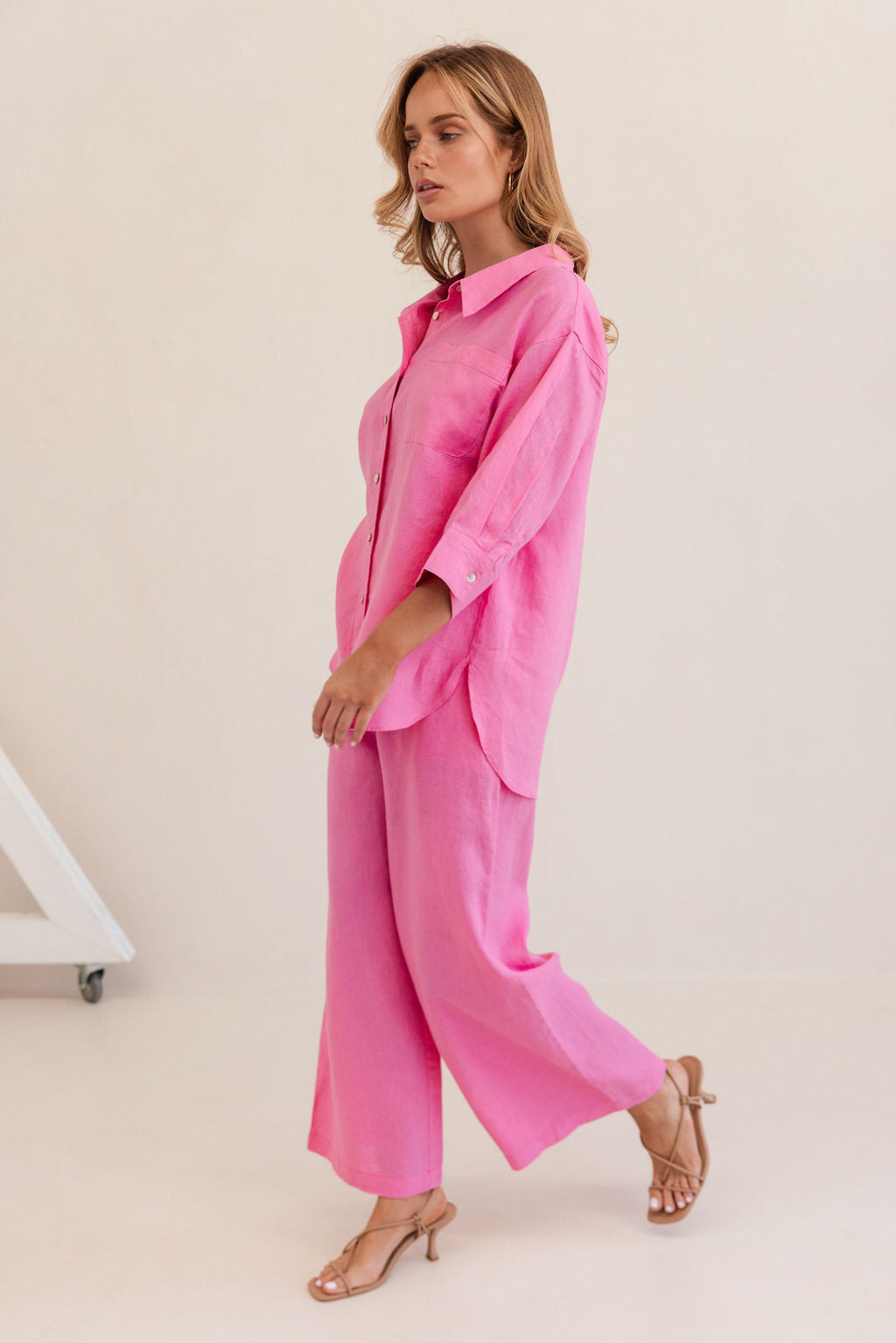 Kaleido High Waisted Wide Leg Pant - Pink