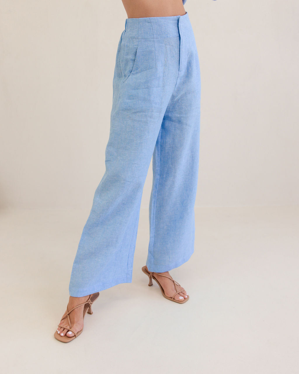 Kaleido High Waisted Wide Leg Pant - Chambray