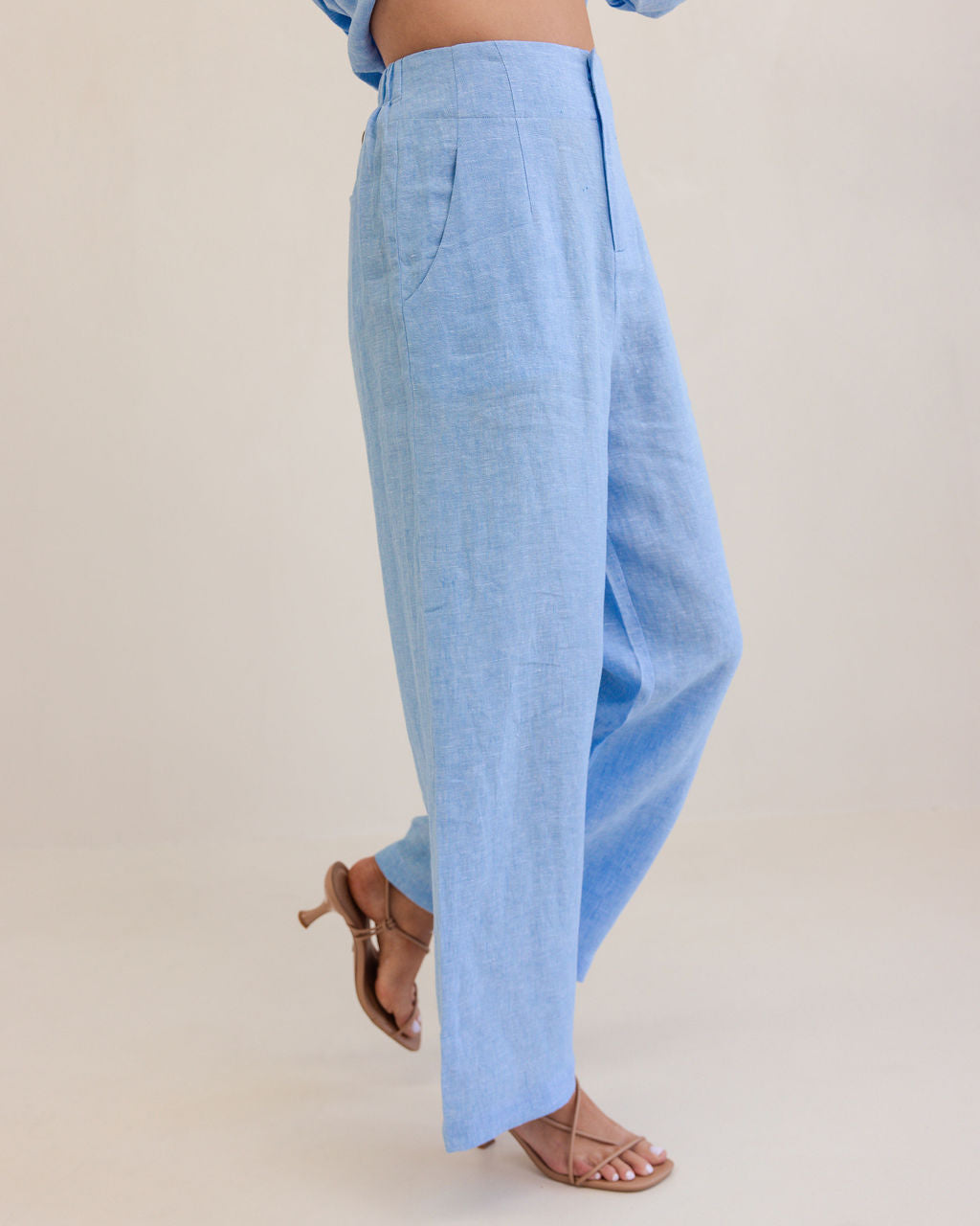 Kaleido High Waisted Wide Leg Pant - Chambray