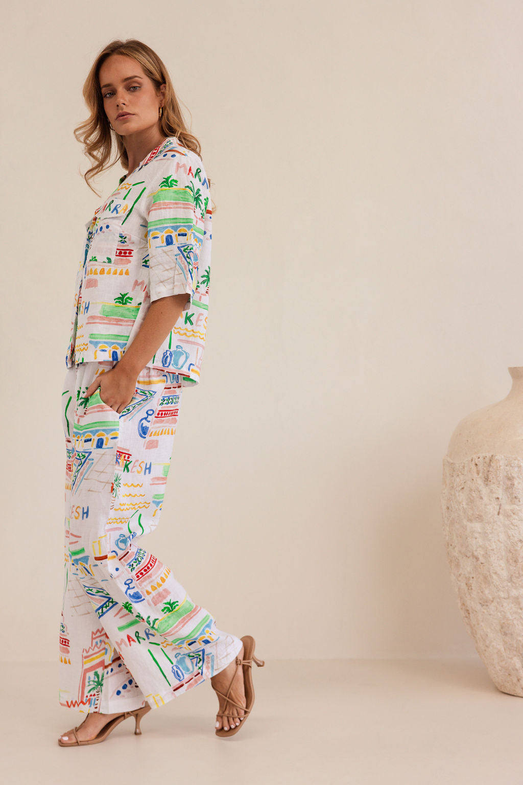 Kaleido High Waisted Wide Leg Pant - Marrakesh