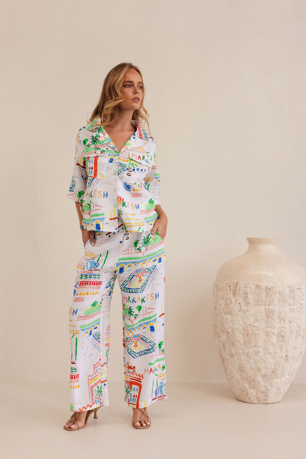 Kaleido High Waisted Wide Leg Pant - Marrakesh