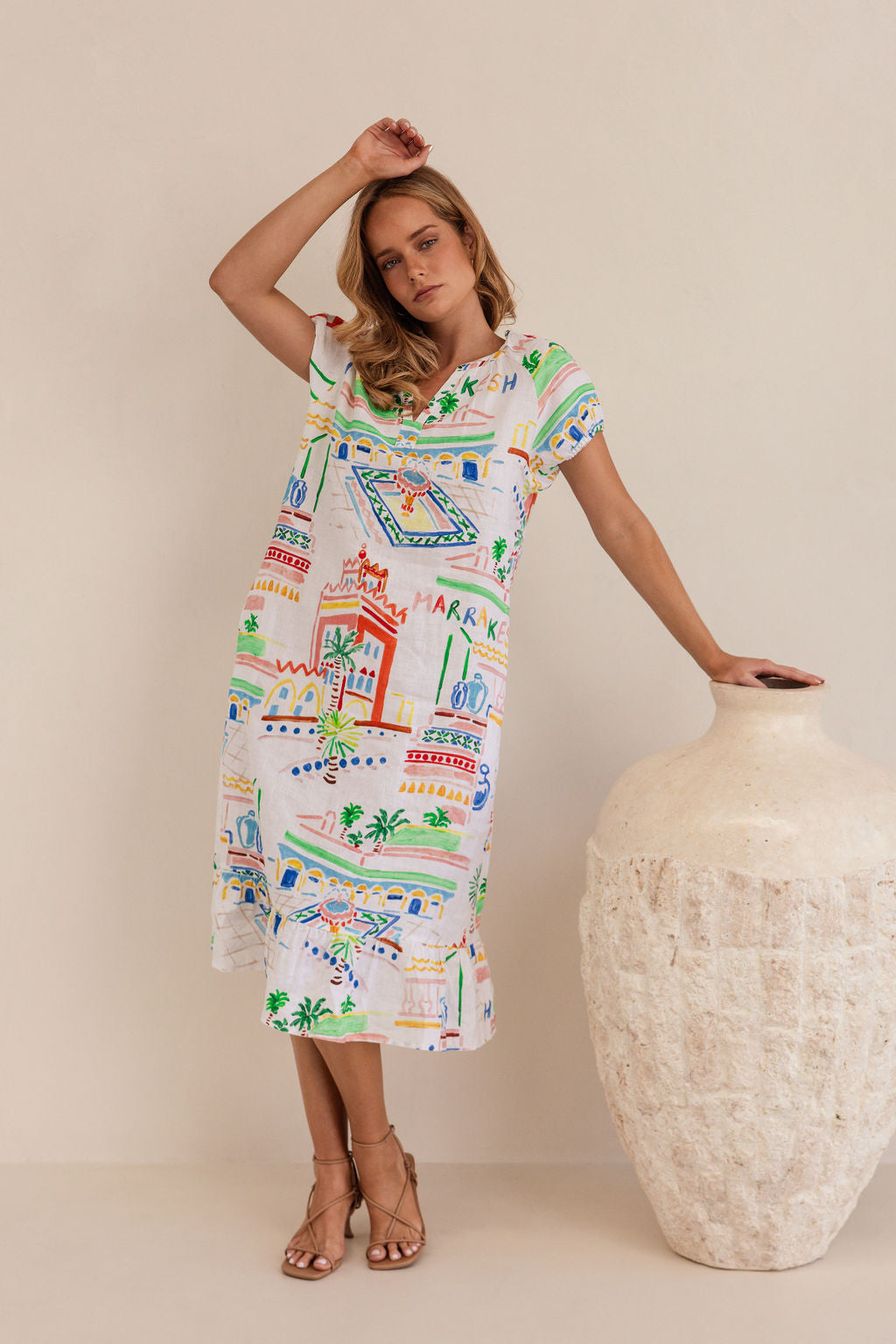 Kaleido Short Sleeve Dress - Marrakesh