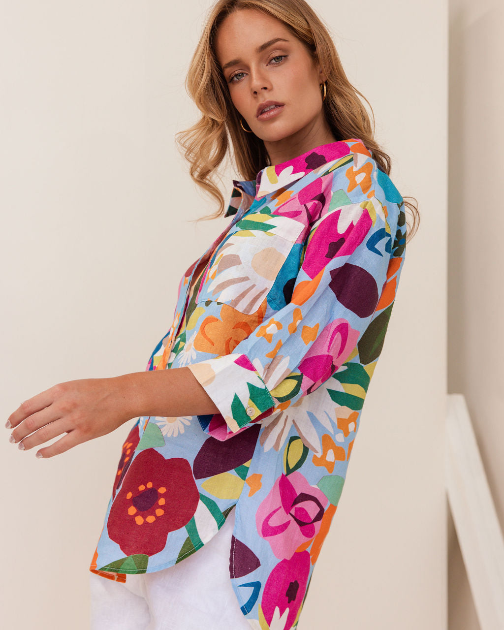 Kaleido 3/4 Sleeve Shirt - Bloom Burst