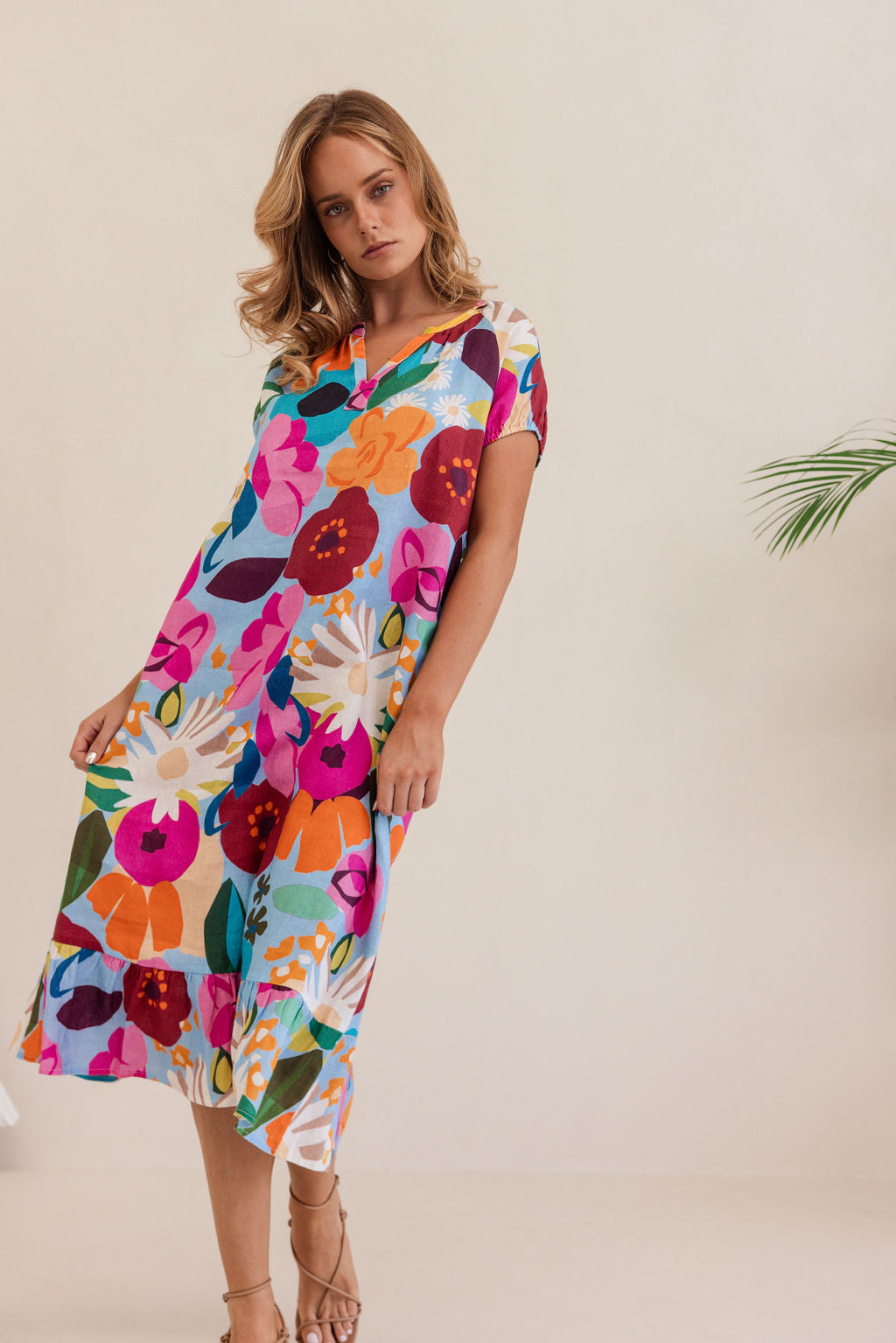 Kaleido Short Sleeve Dress - Bloom Burst