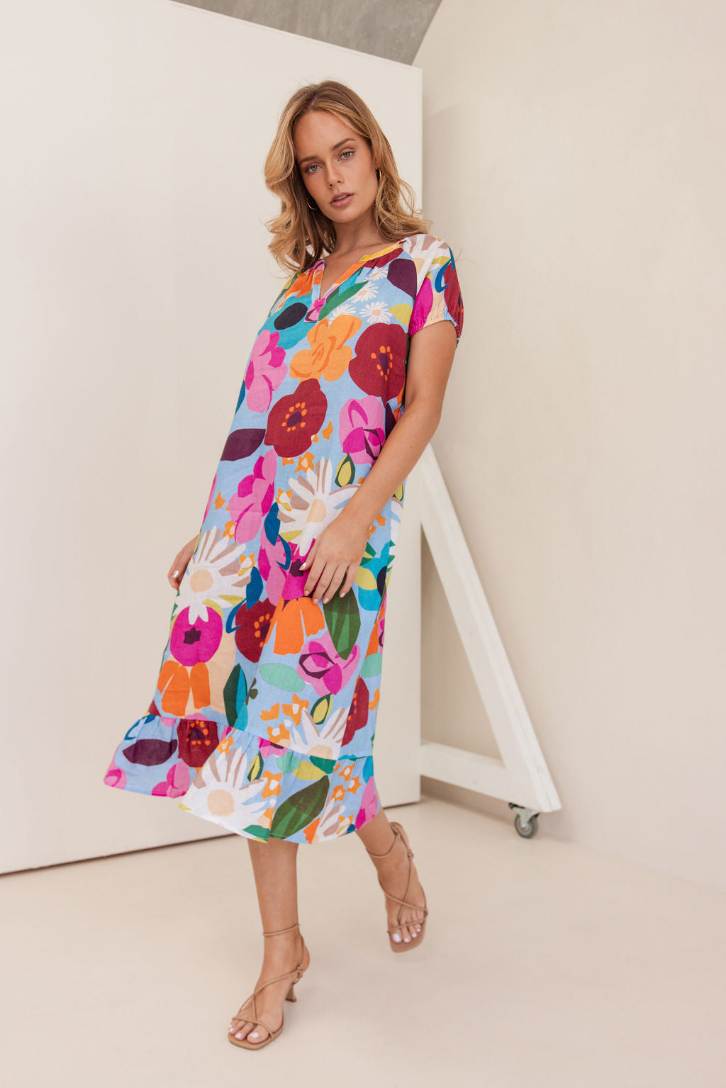 Kaleido Short Sleeve Dress - Bloom Burst