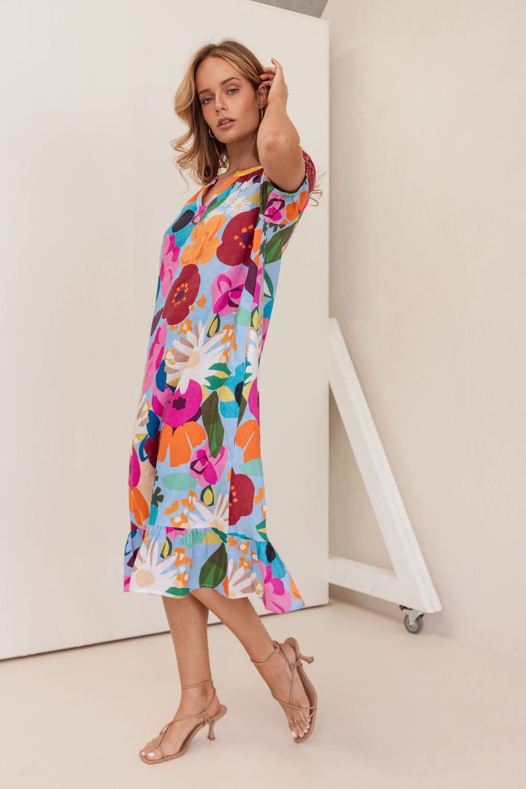 Kaleido Short Sleeve Dress - Bloom Burst