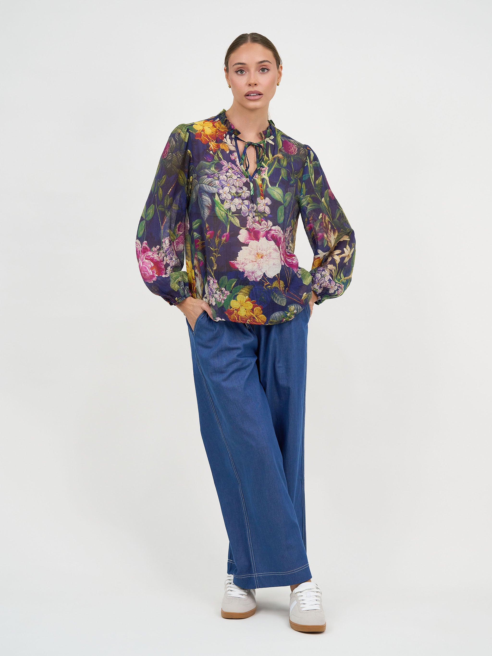 Liberty Rose Chambray Wide Leg Pant