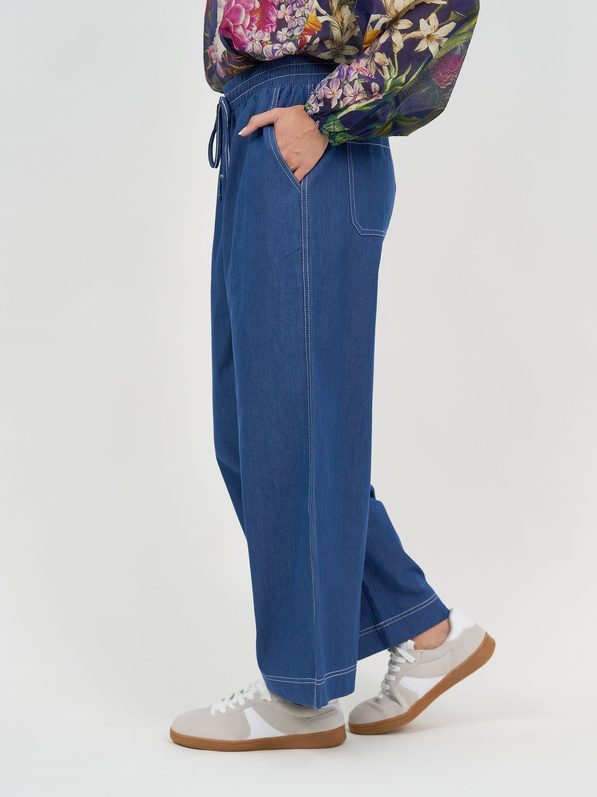 Liberty Rose Chambray Wide Leg Pant