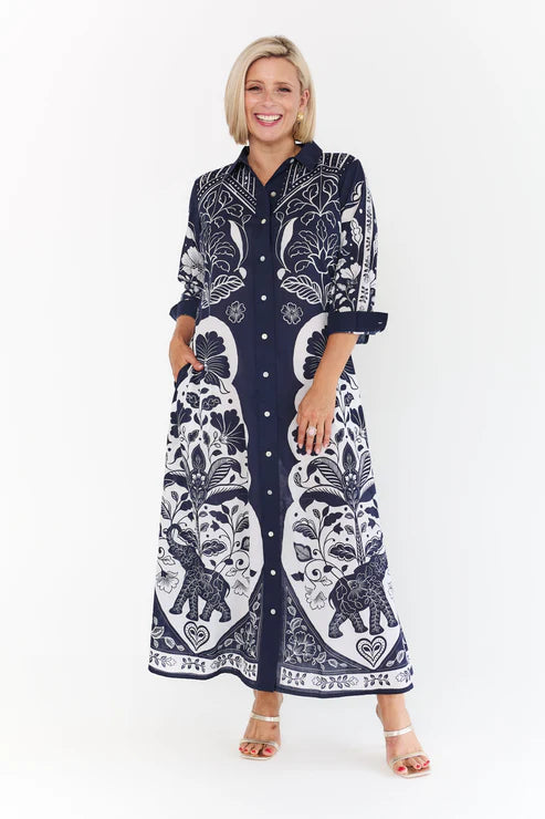 Alexander Santorini Lotus Dress - Blue