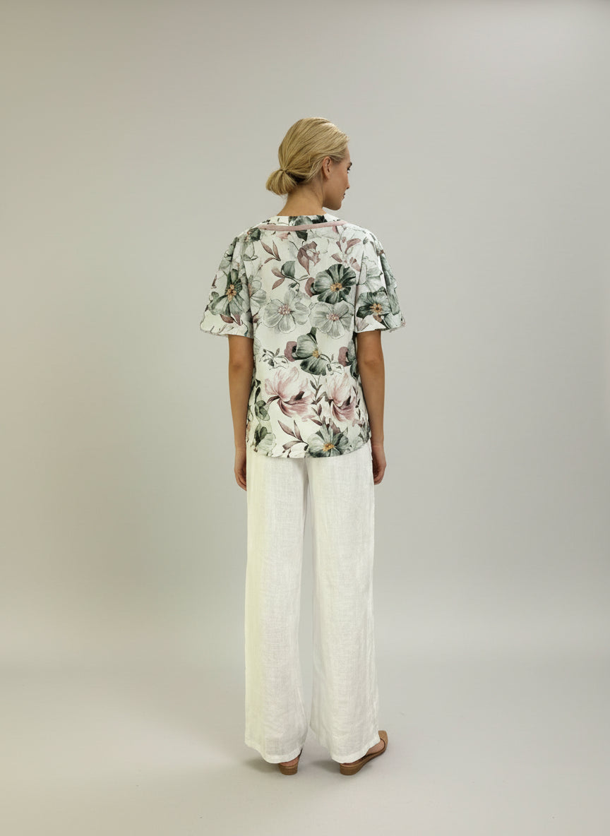 La Strada Vintage Olive Flora Top