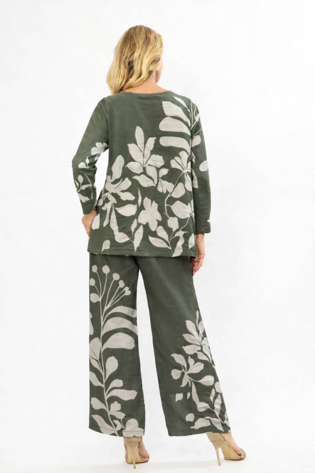 La Strada Kaftan Top - Khaki/Beige