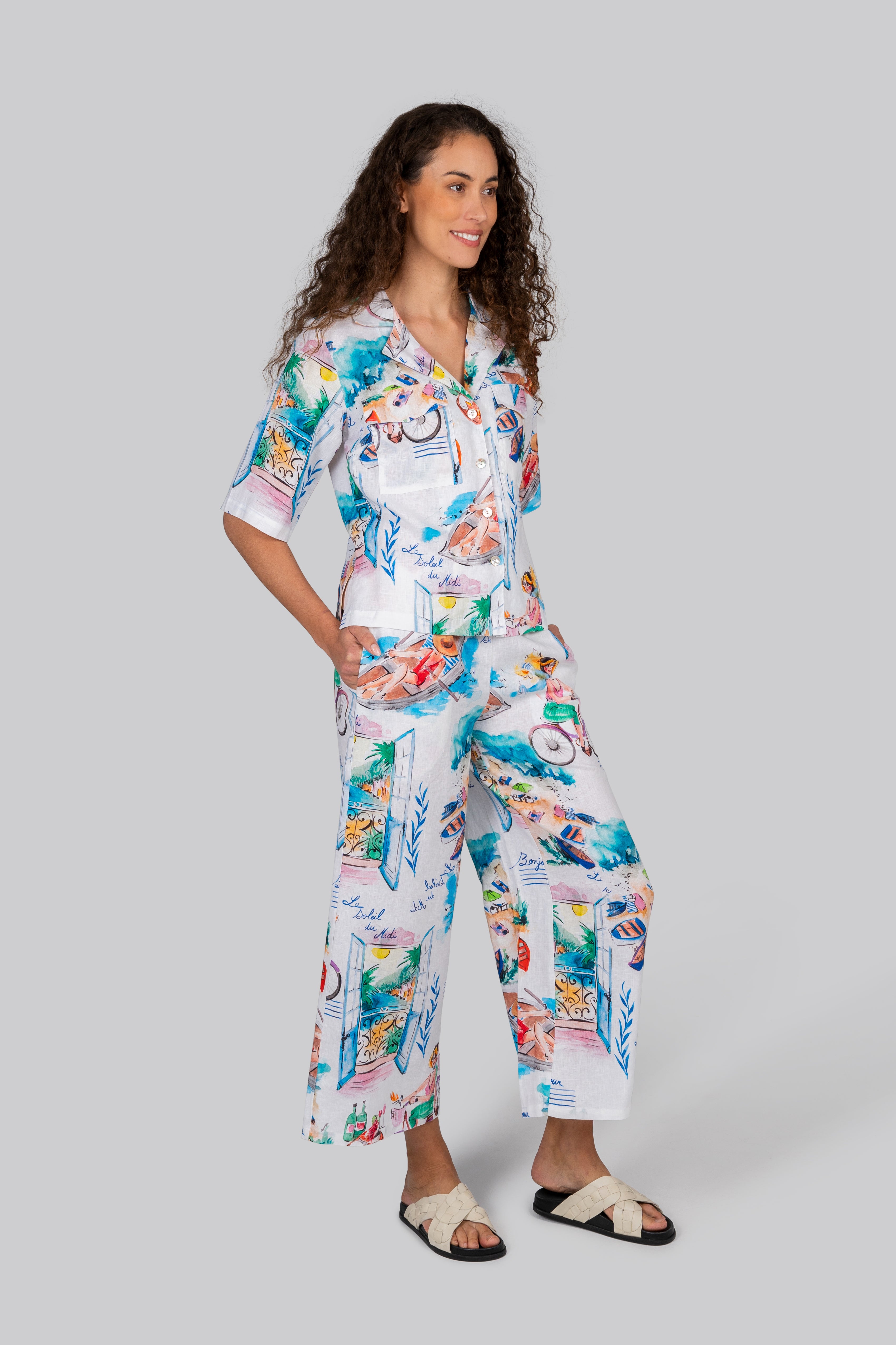 Kaleido Drawstring Pant - French Fiviera