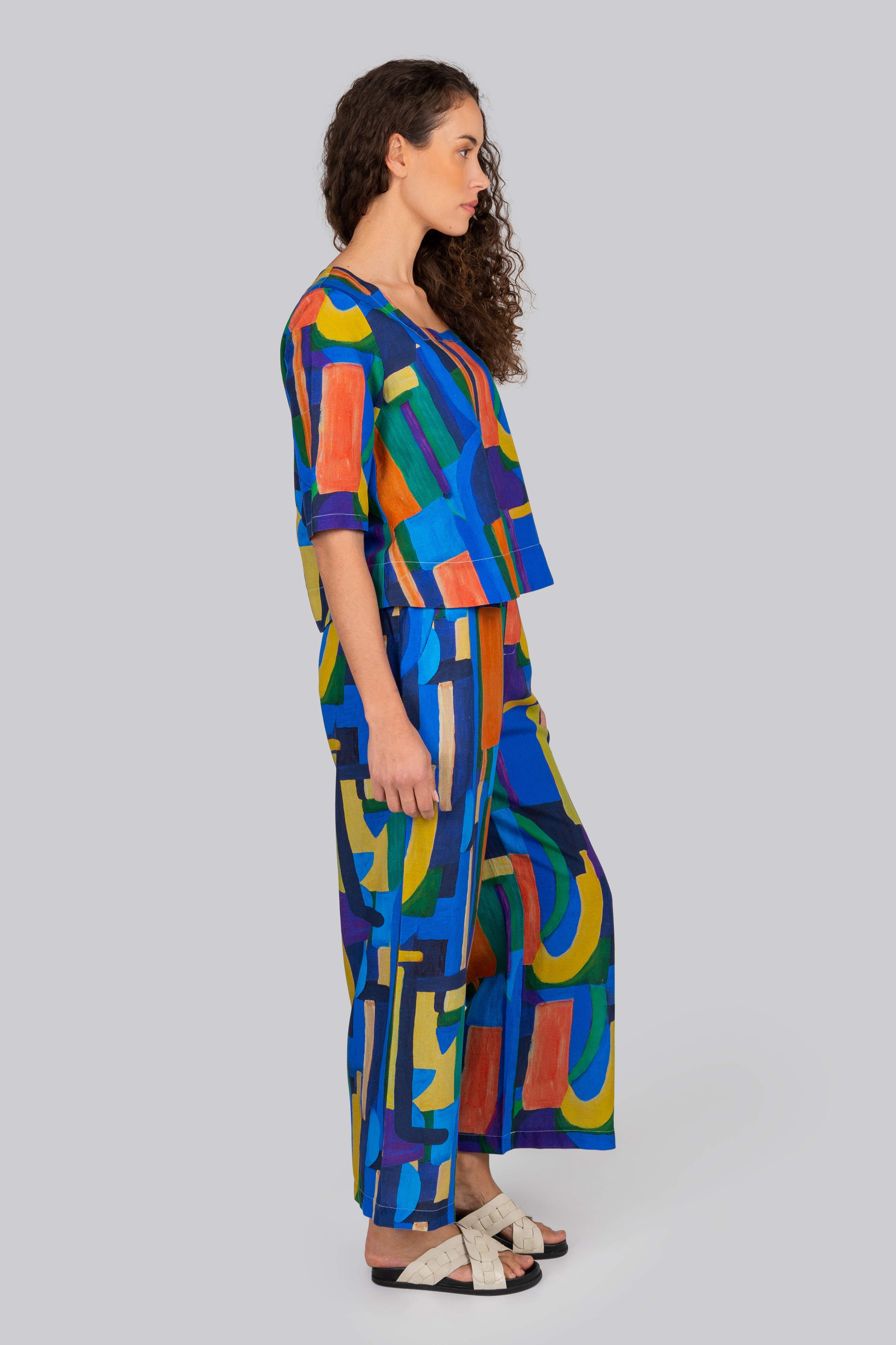 Kaleido High Waisted Pant - Abstract Print