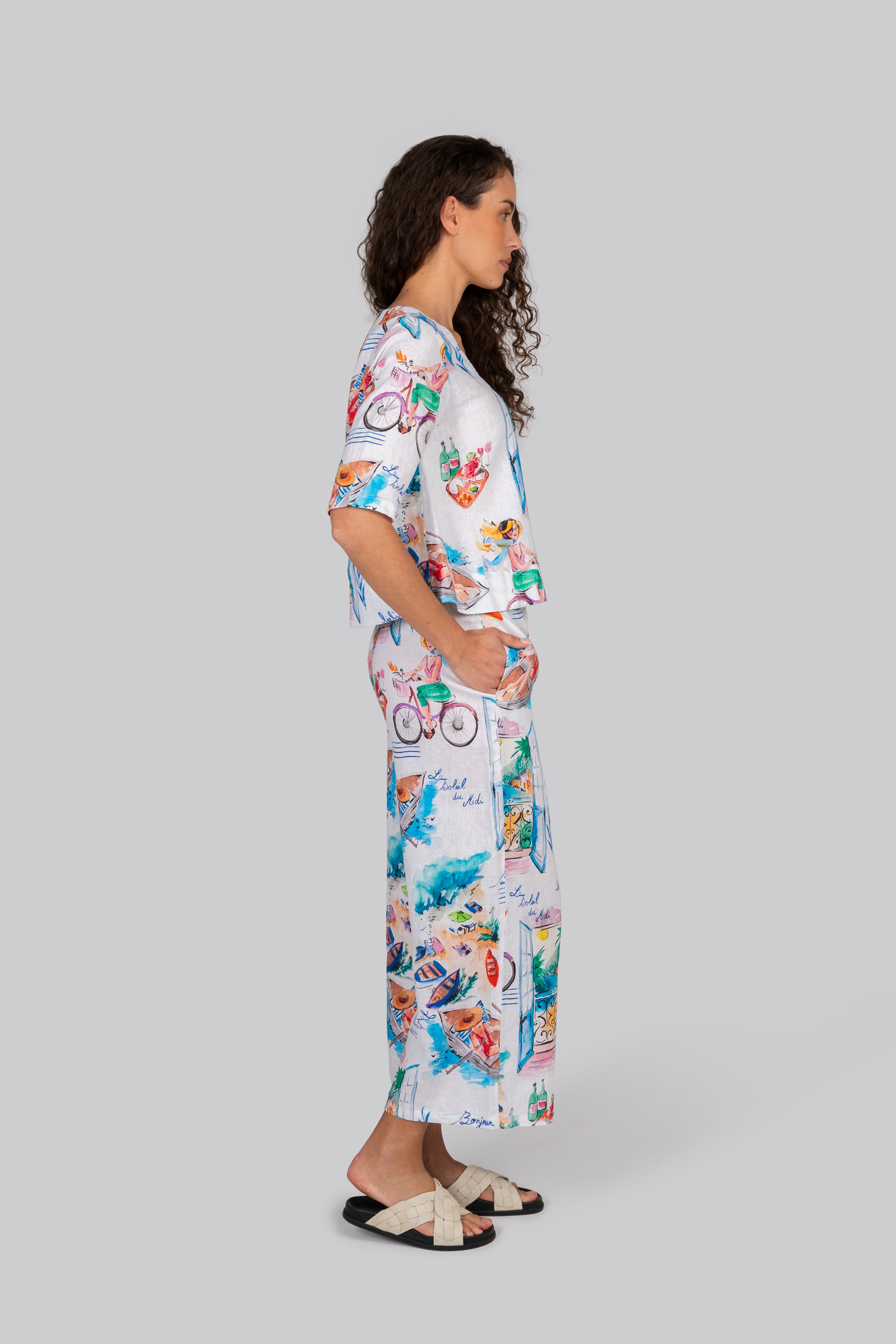 Kaleido Drawstring Pant - French Fiviera