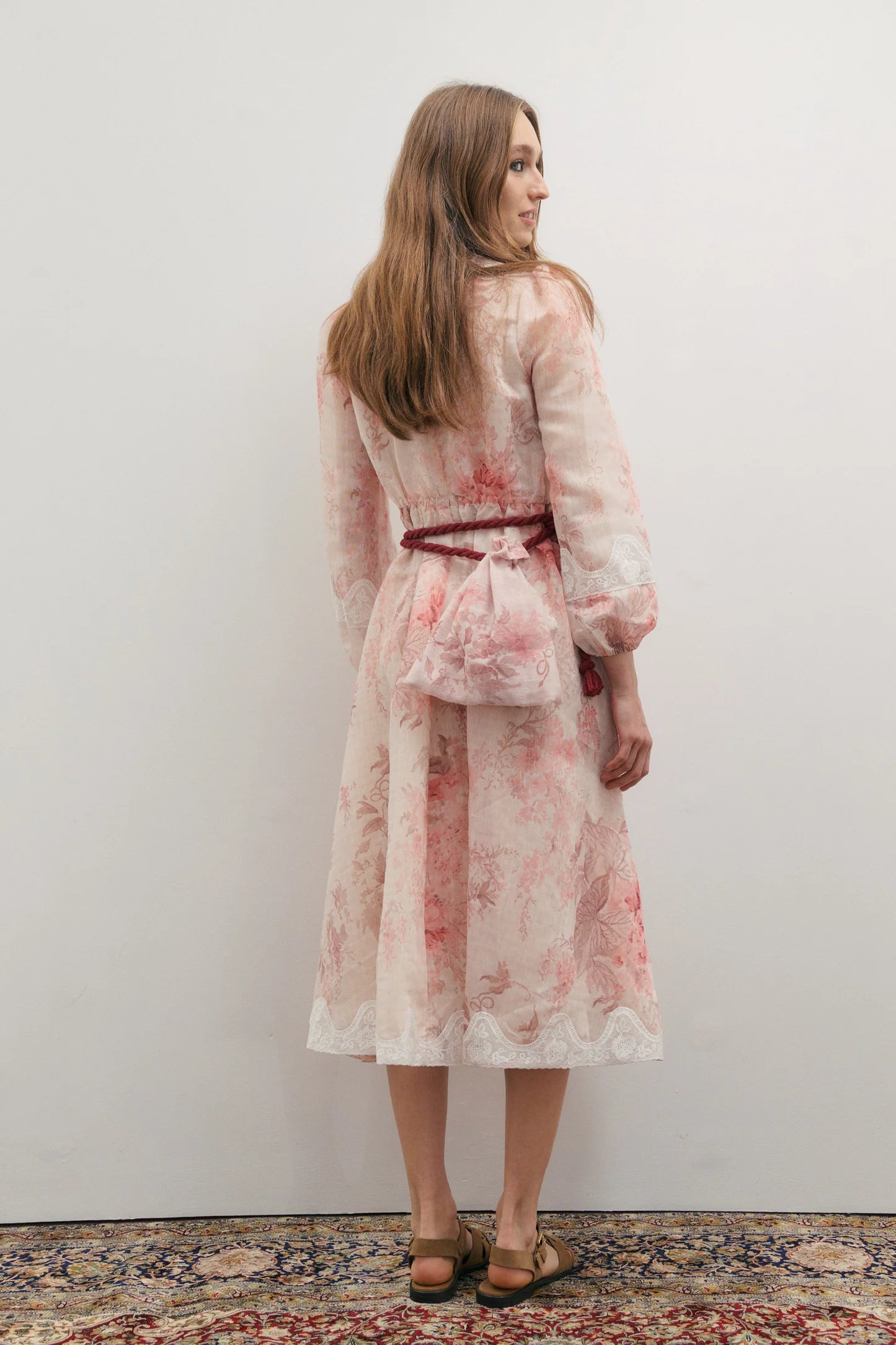 Maevarii Chloe Lace Maxi Dress - Floating Frost Flowers